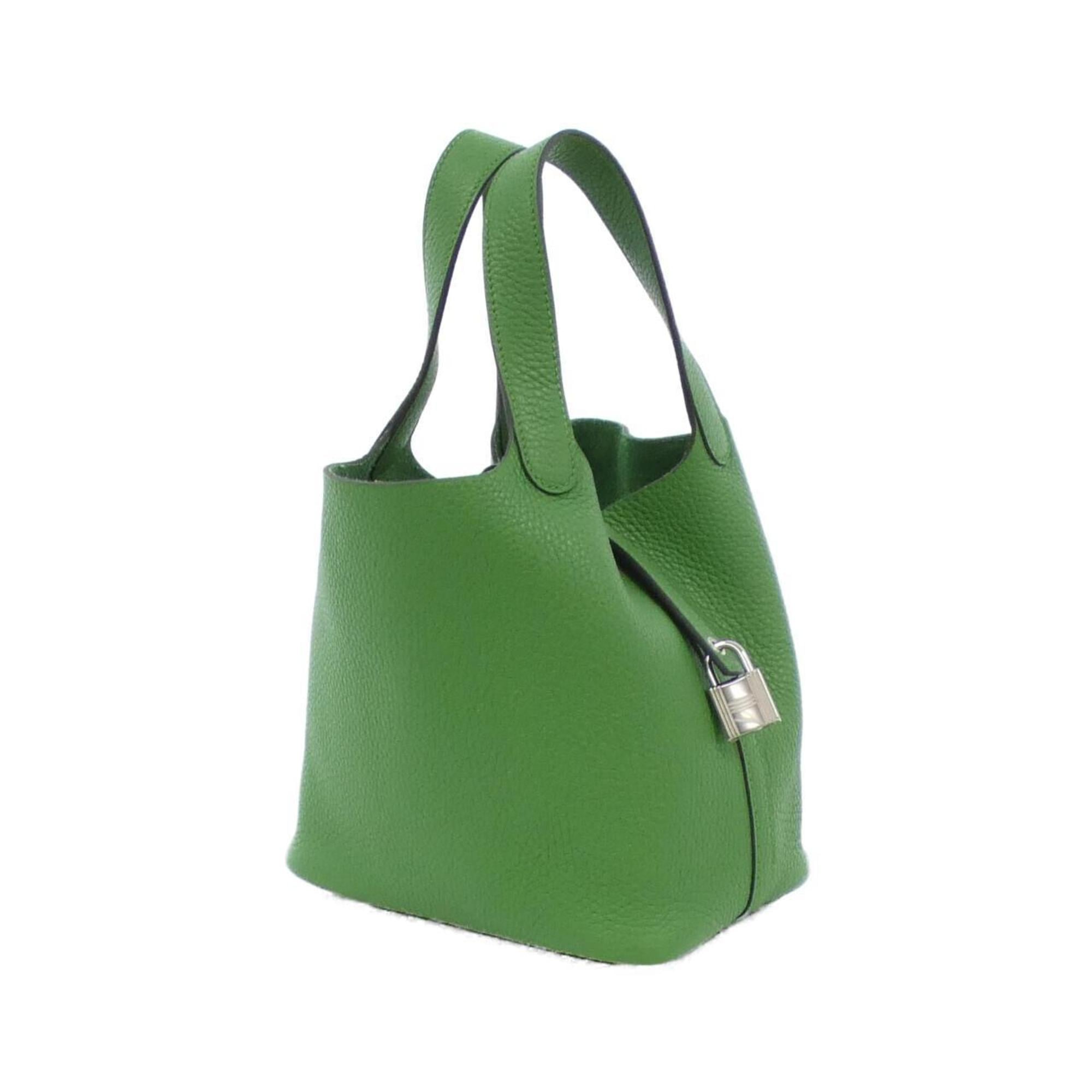 Hermes Picotin Vert Taurillon Clemence Leather Handbag (Pre-Owned)