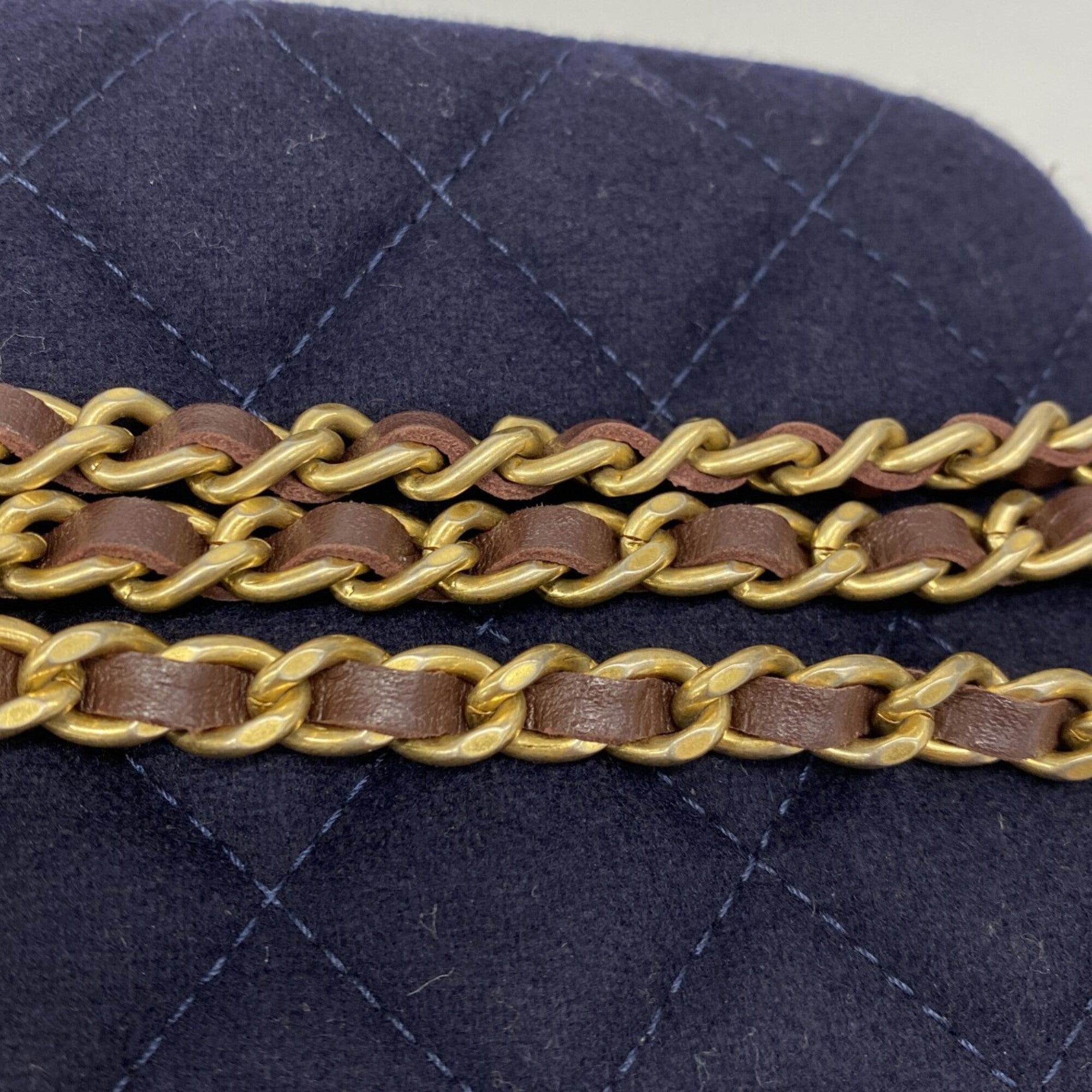 Chanel Navy Cotton Shoulder Bag (Pre-Owned)