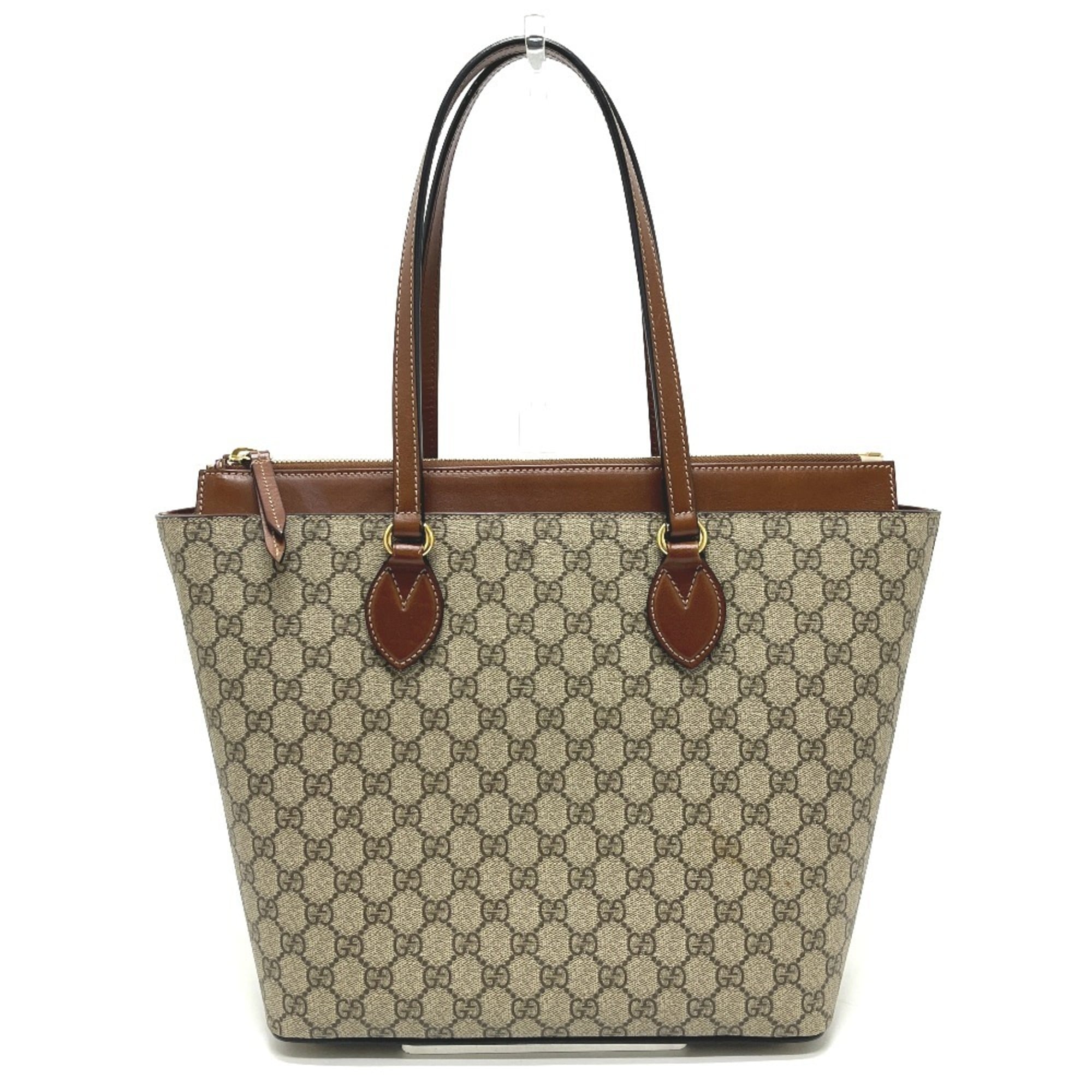 Gucci Beige Gg Canvas Handbag Shopping Bag Tote Bag (Pre-Owned)
