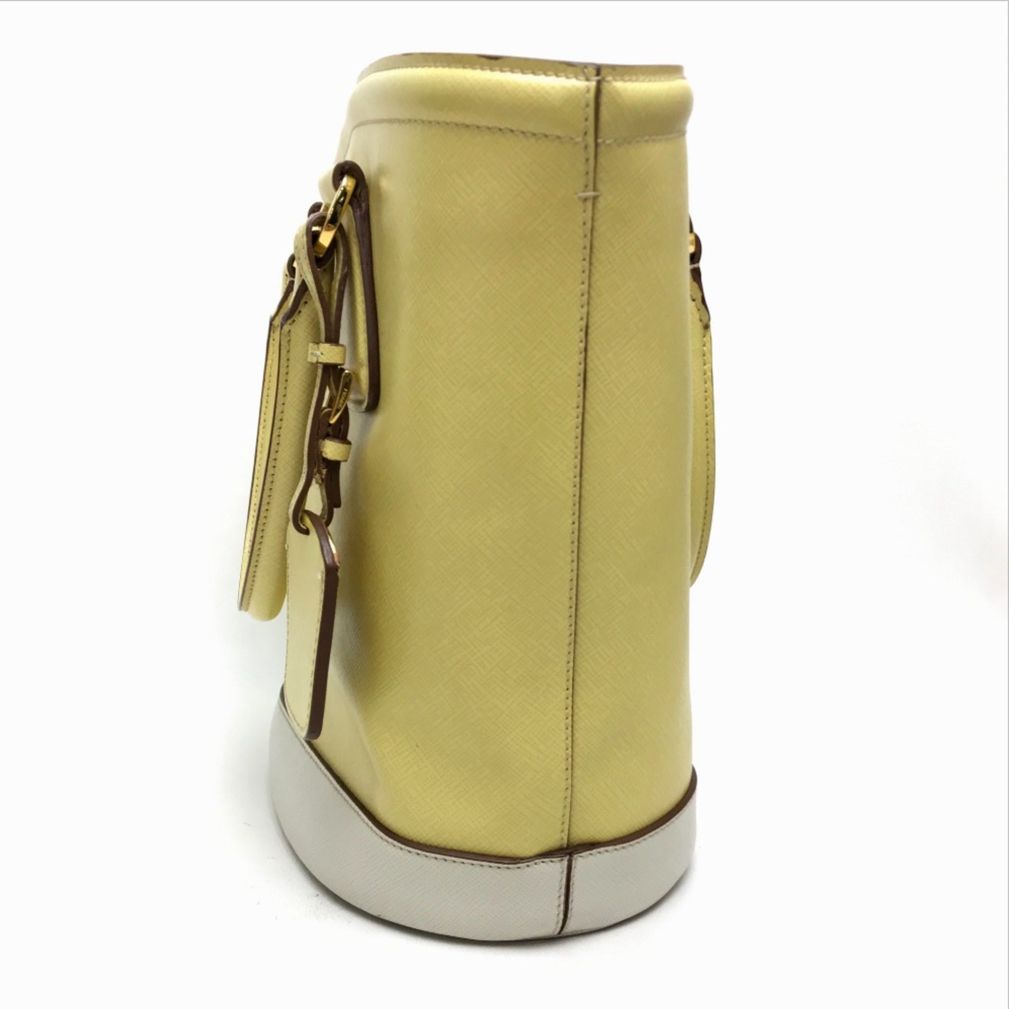 Prada Yellow Leather Shoulder Bag (Pre-Owned)
