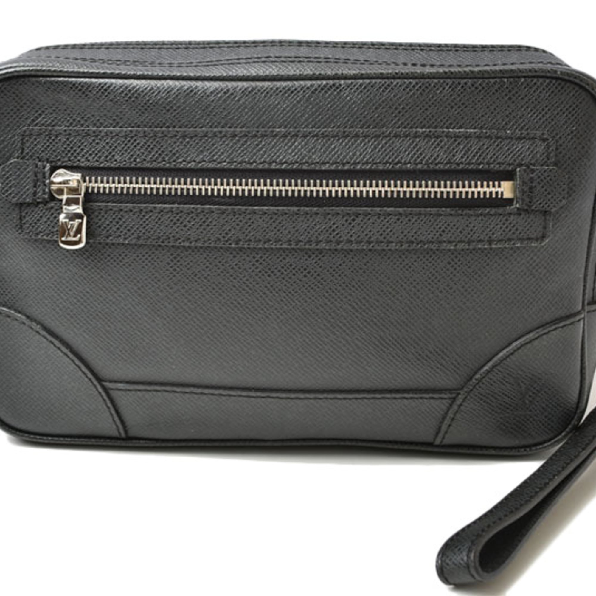Louis Vuitton Ardoise Black Taiga Leather Clutch Bag (Pre-Owned)