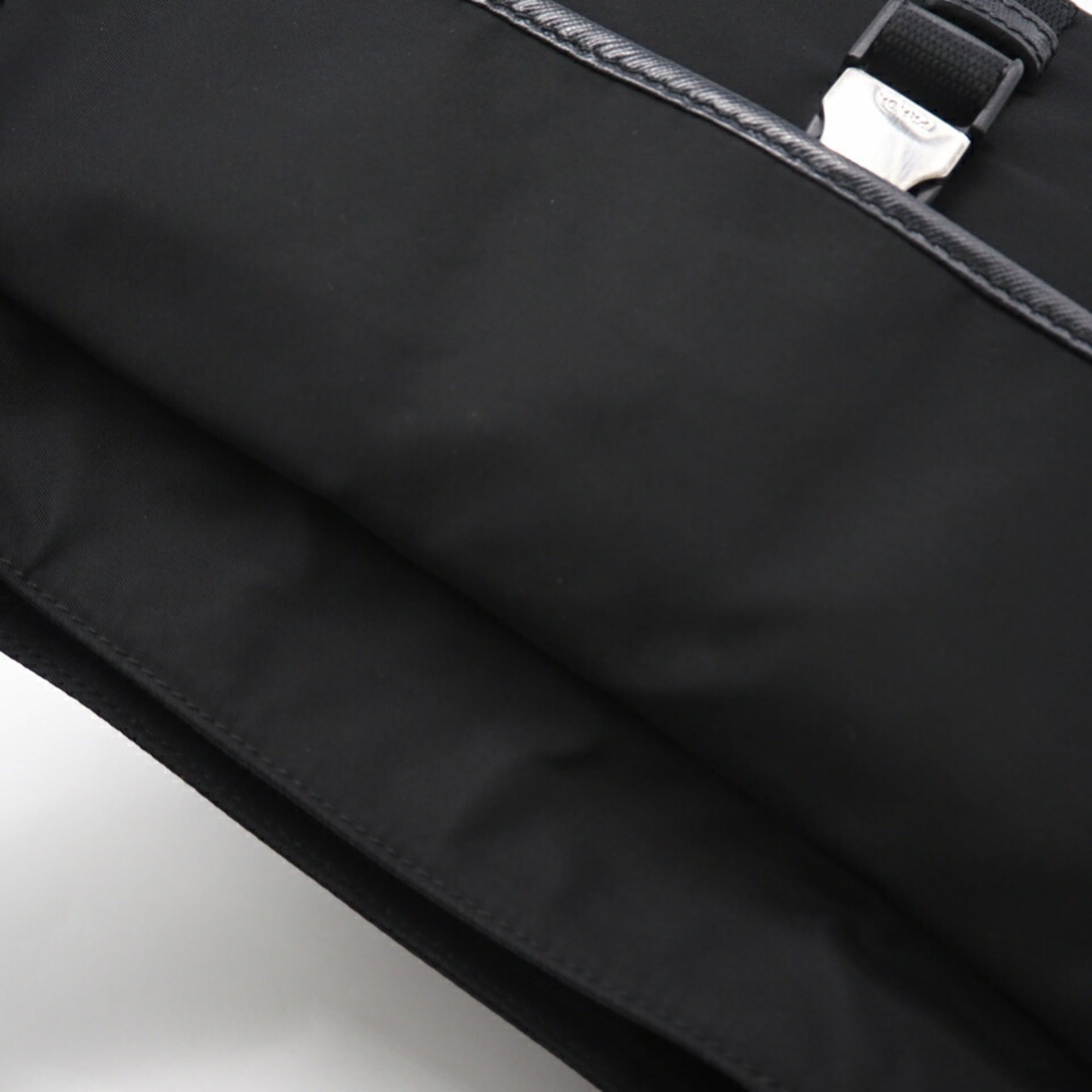 Prada Black Nero Nylon Leather Shoulder Bag (Pre-Owned)