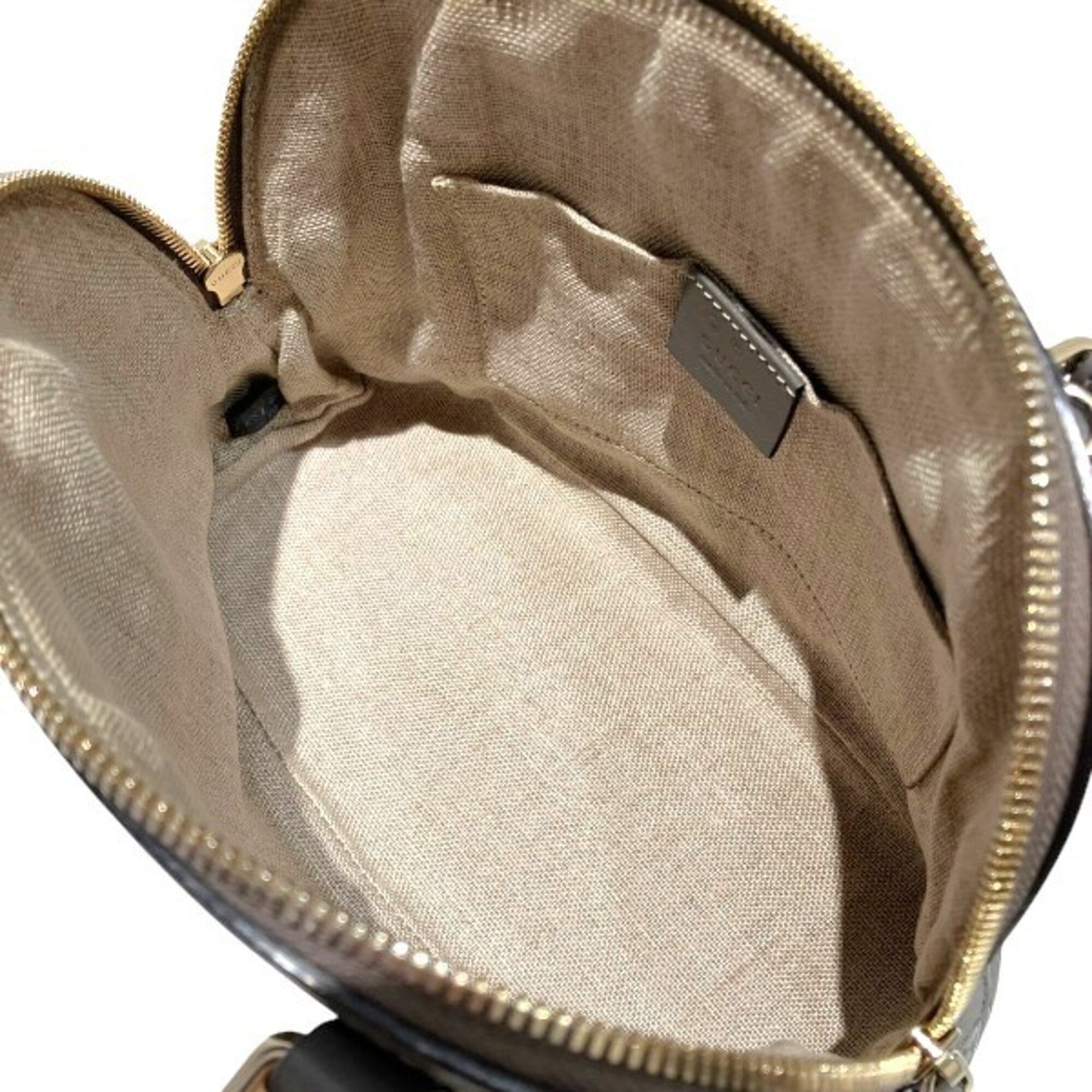 Gucci Gray Leather Handbag Shoulder Bag (Pre-Owned)