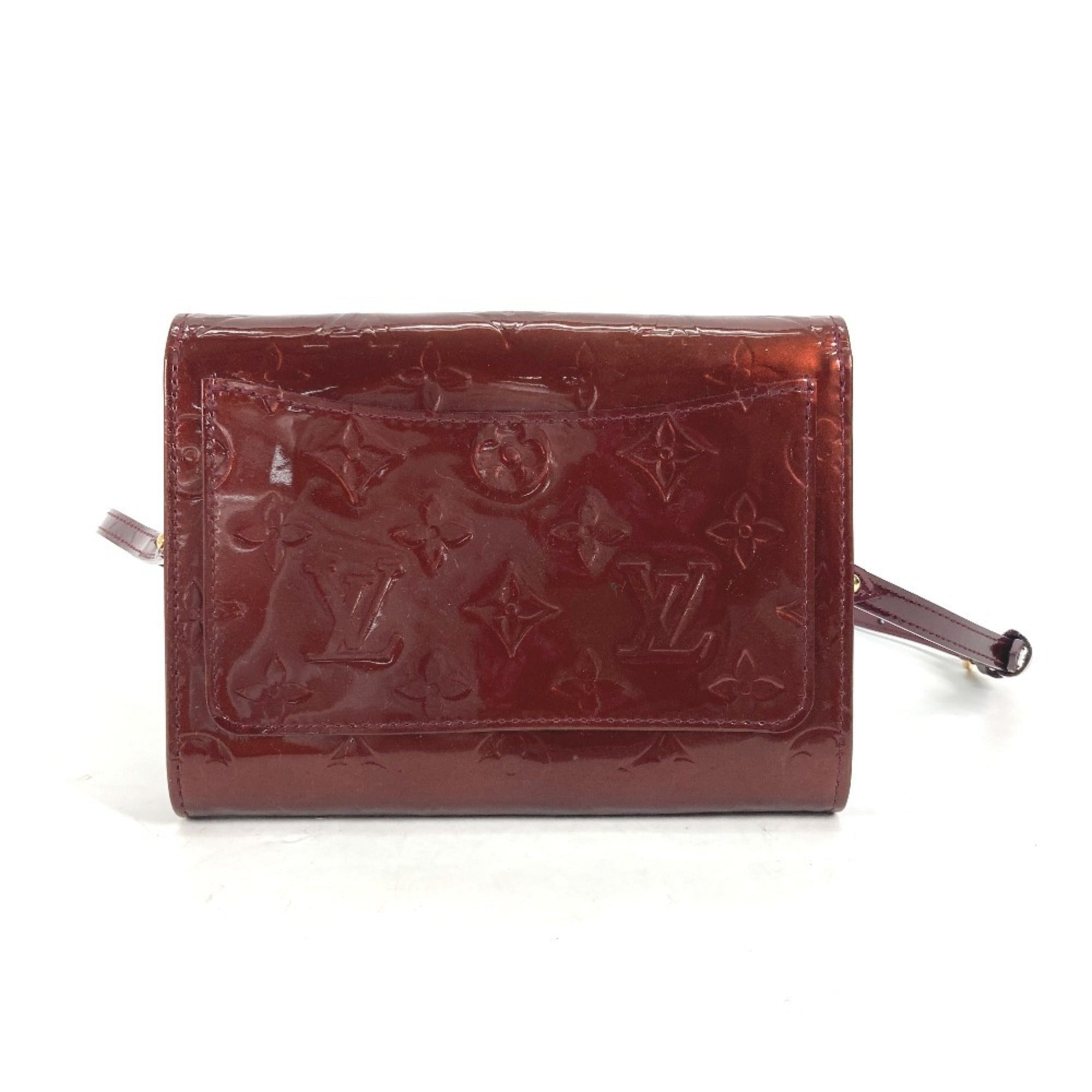 Louis Vuitton Monogram Vernis Purple Rouge Fauviste Monogram Vernis Clutch Bag Shoulder Bag (Pre-Owned)