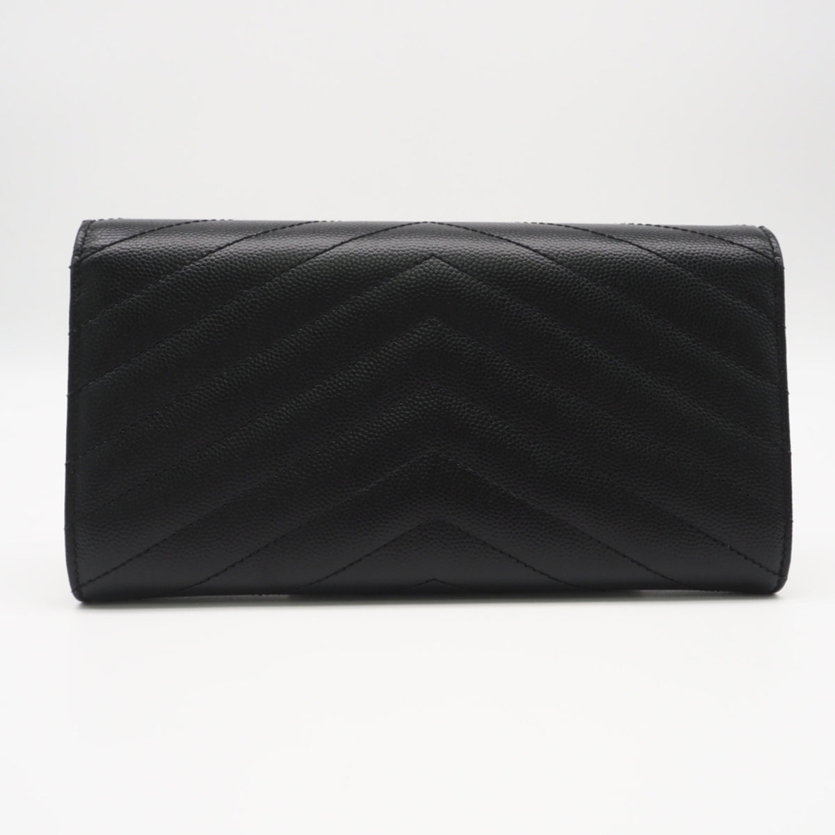 Yves Saint Laurent Black Leather Long Wallet (Bi-Fold) (Pre-Owned)