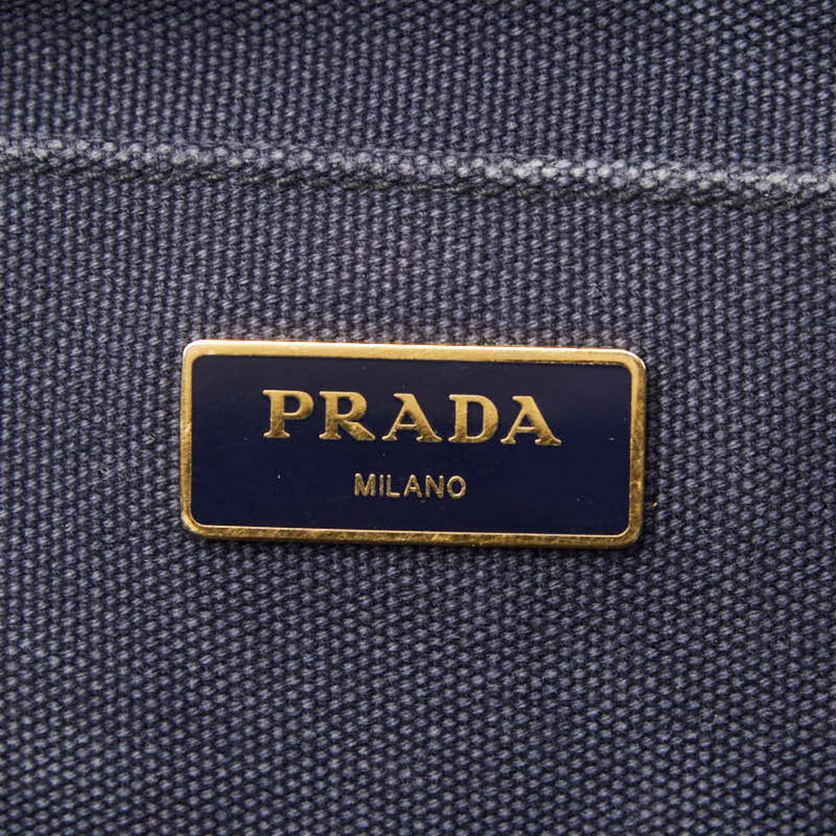 Prada Navy Canvas Handbag Shoulder Bag (Pre-Owned)