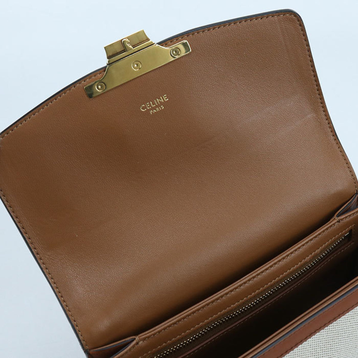 Celine Beige Jacquard Shoulder Bag (Pre-Owned)