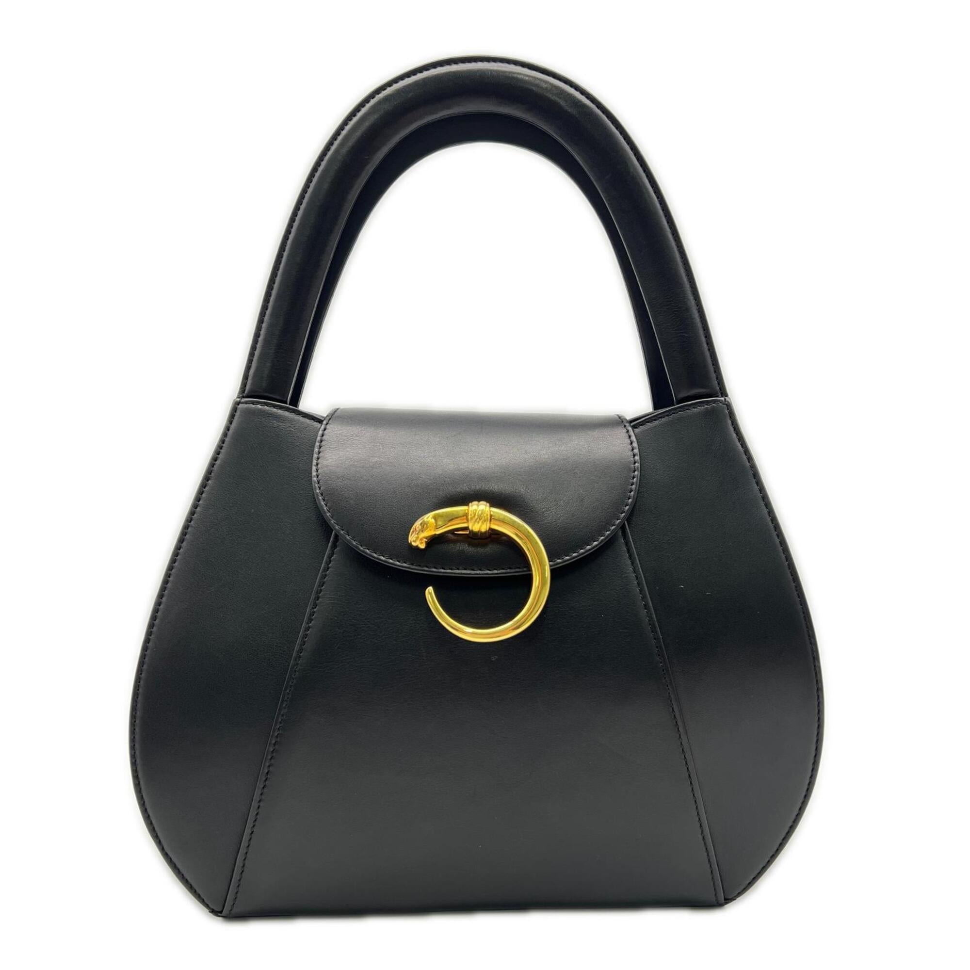 Cartier Panthère Black Leather Handbag (Pre-Owned)