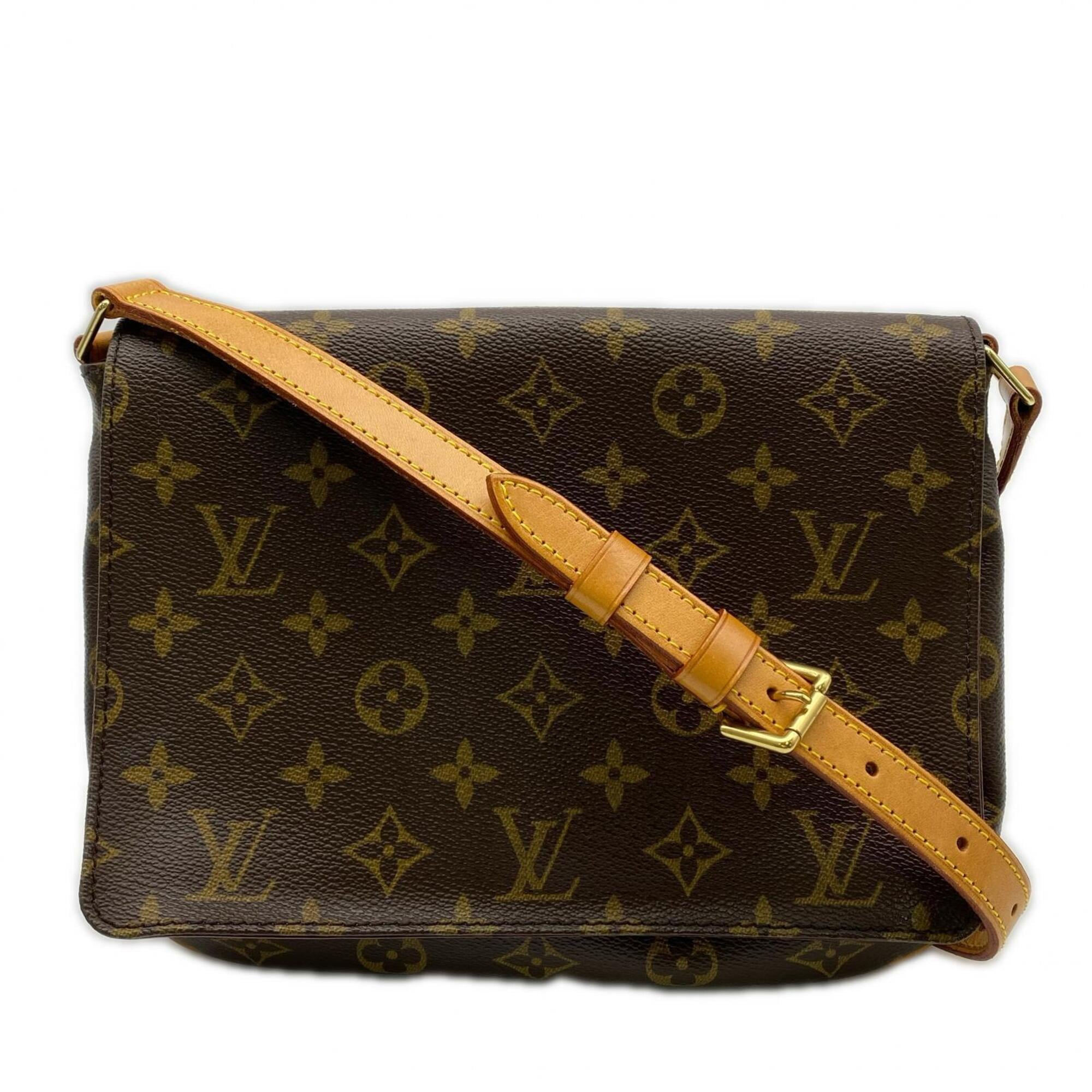 Louis Vuitton Brown Coated Canvas Leather Shoulder Bag (Pre-Owned)