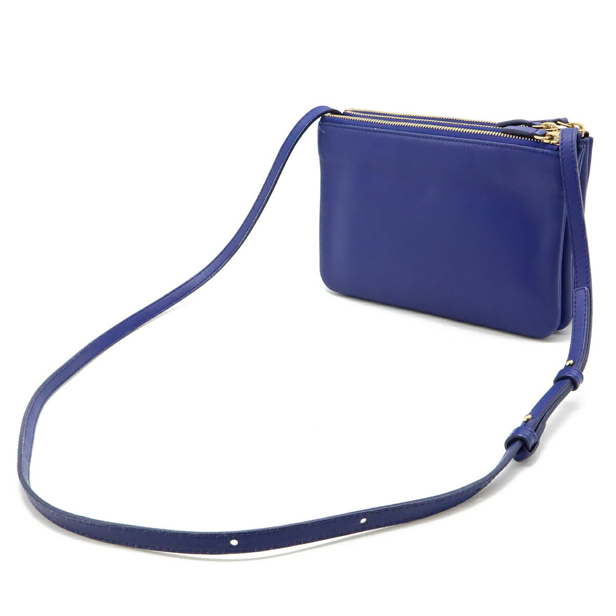 Celine Blue Leather Pochette Shoulder Bag (Pre-Owned)