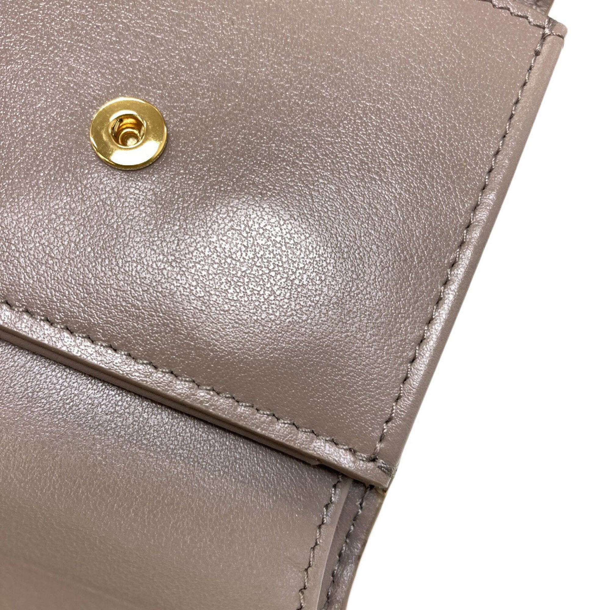 Celine Grayish Leather Wallet (Tri-Fold) (Pre-Owned)