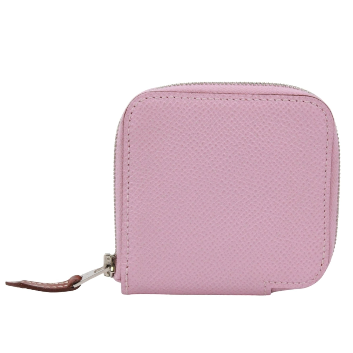 Hermes Pink Epsom Leather Silk Coin Purse/Coin Case (Pre-Owned)