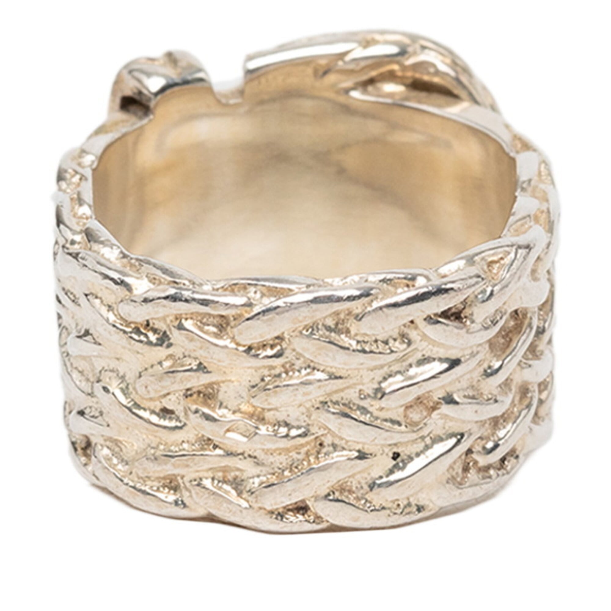 Hermes Silver 925 Band Ring (Pre-Owned)