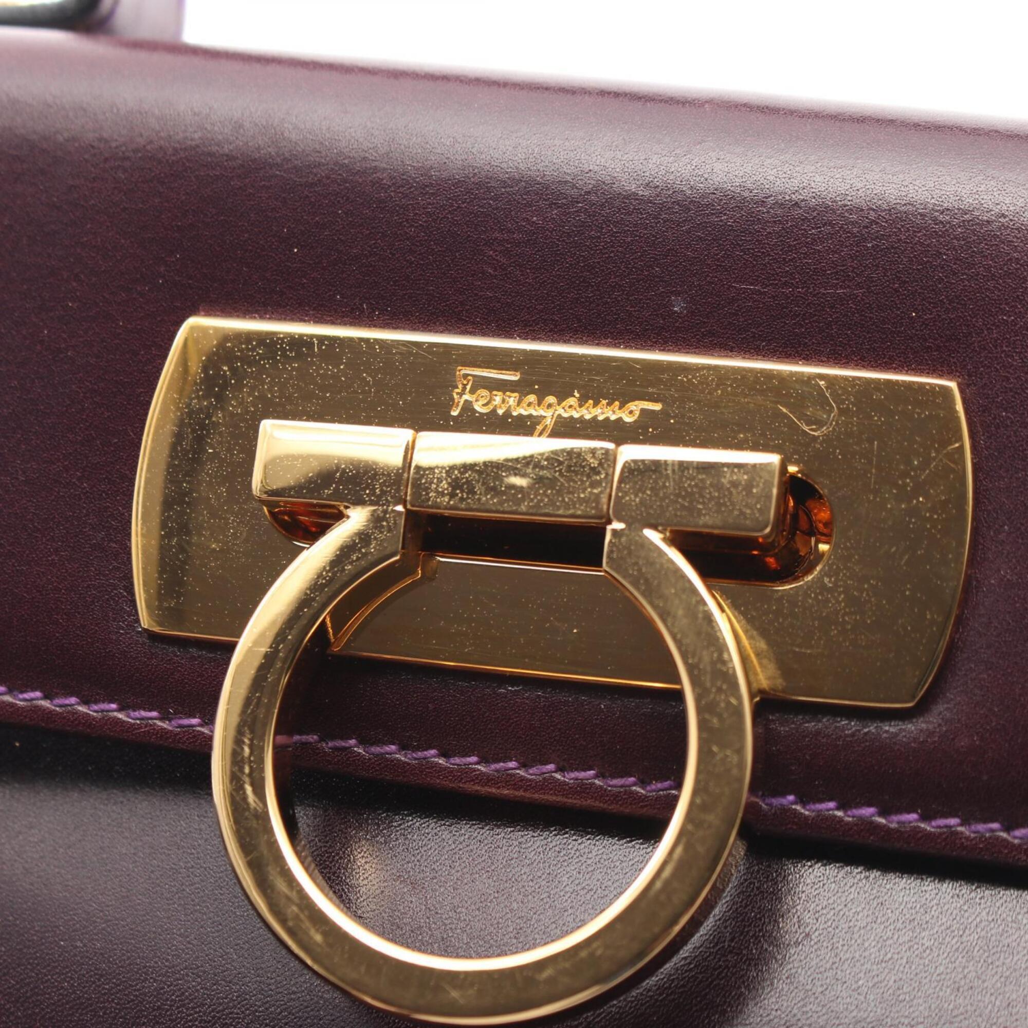 Salvatore Ferragamo Purple Leather Handbag (Pre-Owned)