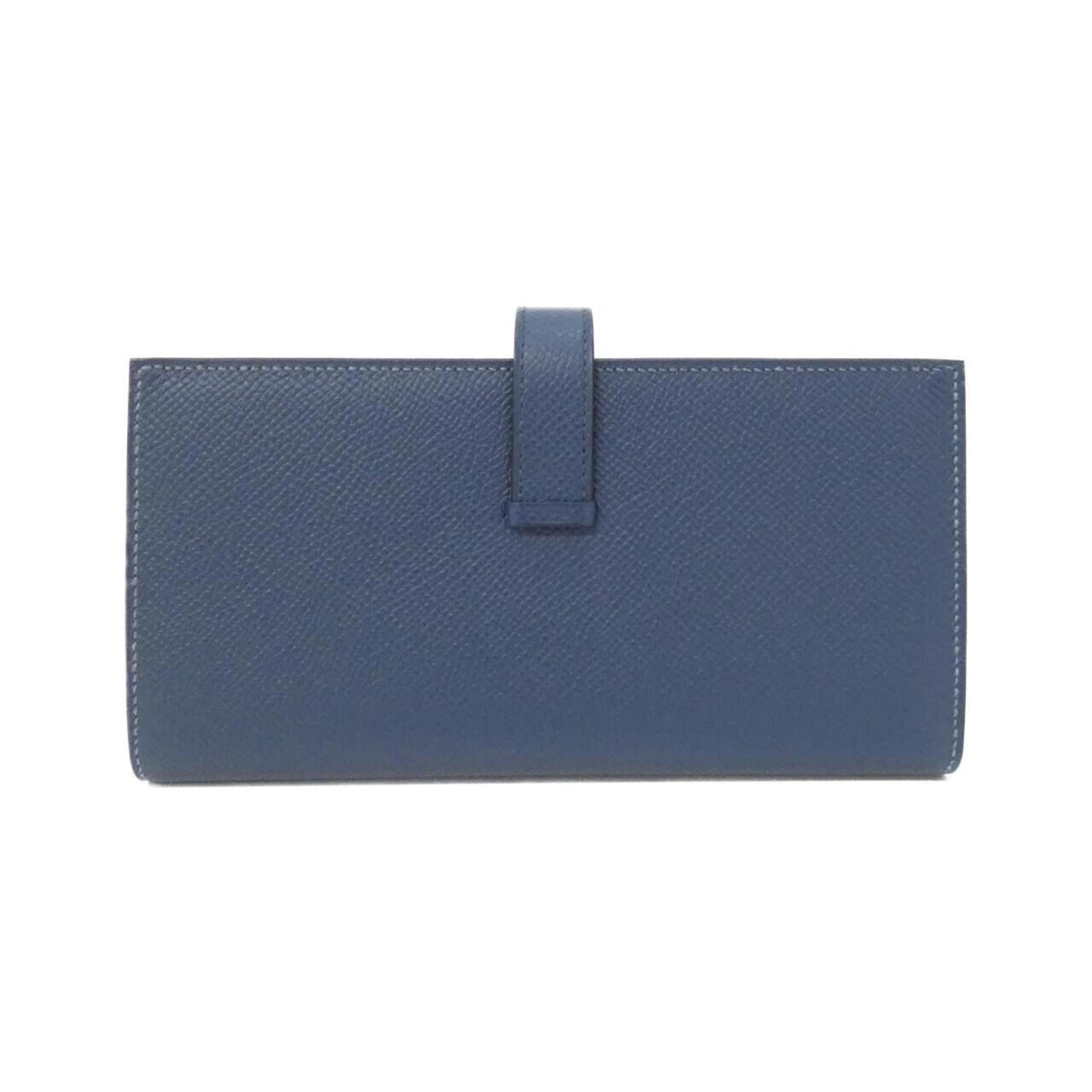Hermes Blue Epsom Leather Long Wallet (Bi-Fold) (Pre-Owned)
