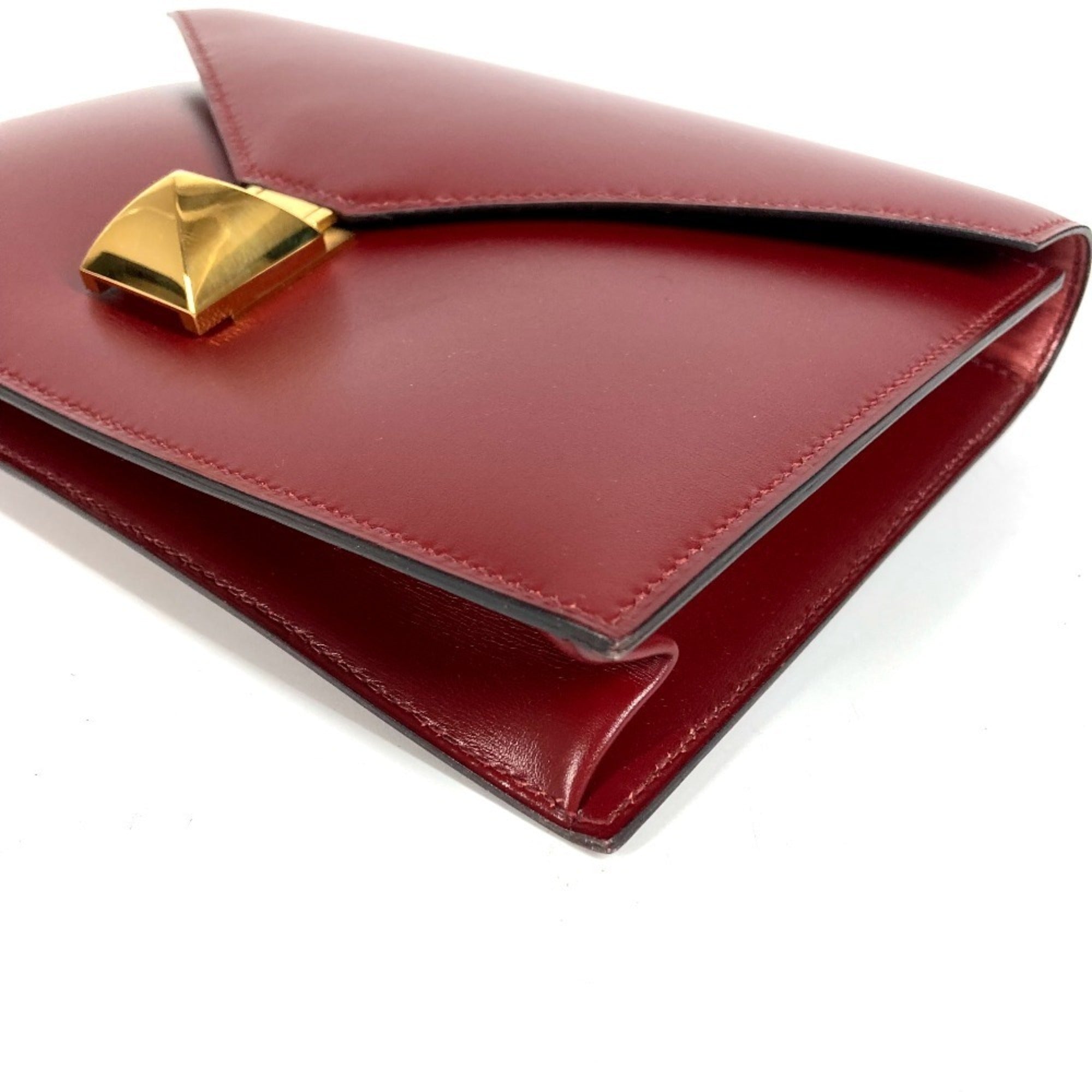 Hermes Brown Box Calf Leather Clutch Bag Handbag (Pre-Owned)