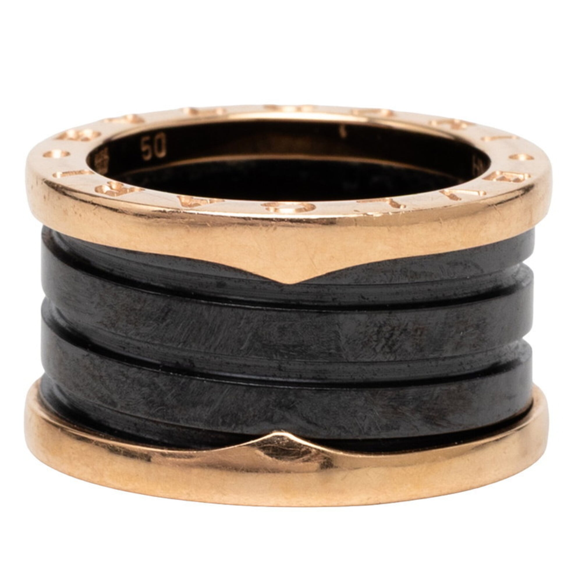 Bvlgari Black Yellow Gold (18K) Ceramic Band Ring (Pre-Owned)