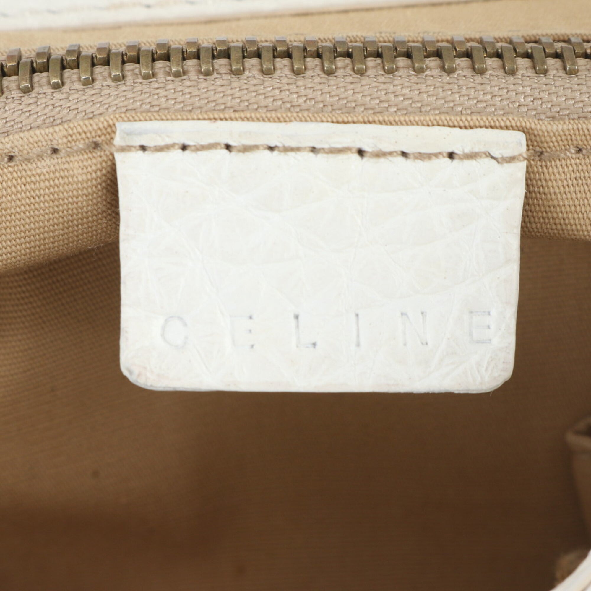 Celine White Leather Handbag Shoulder Bag (Pre-Owned)