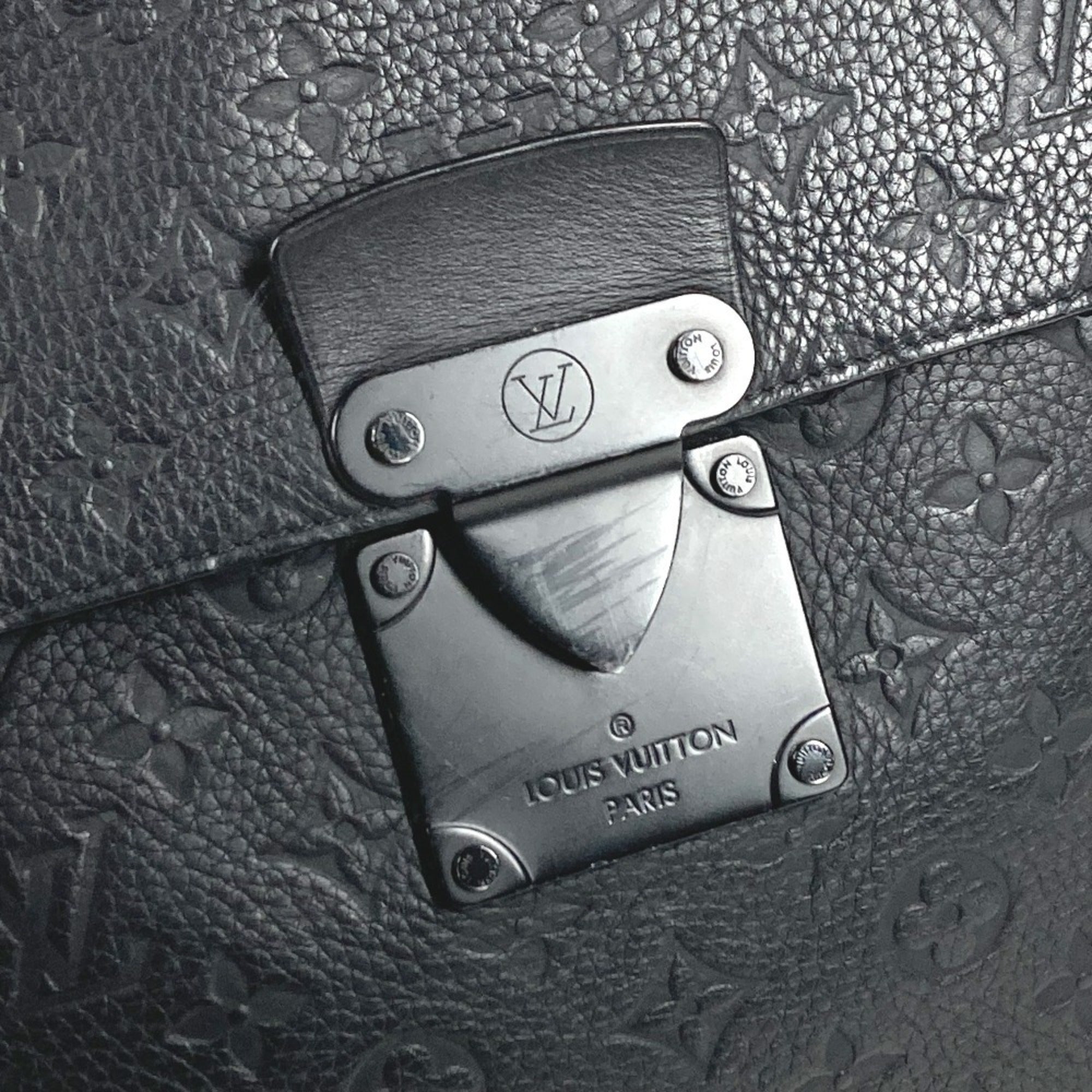 Louis Vuitton Taurillon Black Leather Briefcase Handbag Shoulder Bag Tote Bag (Pre-Owned)