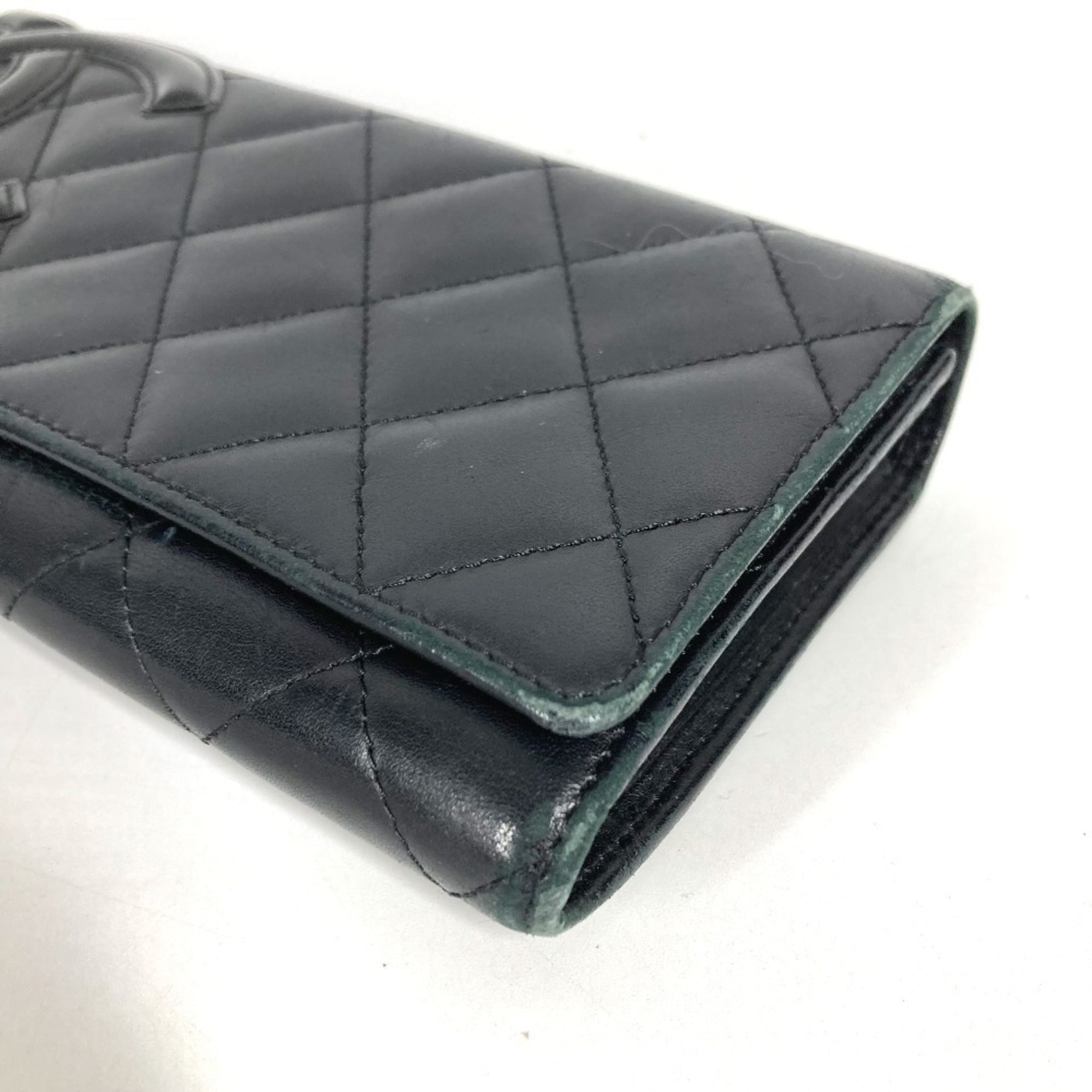 Chanel Black Cambon Ligne Leather Long Wallet (Bi-Fold) (Pre-Owned)