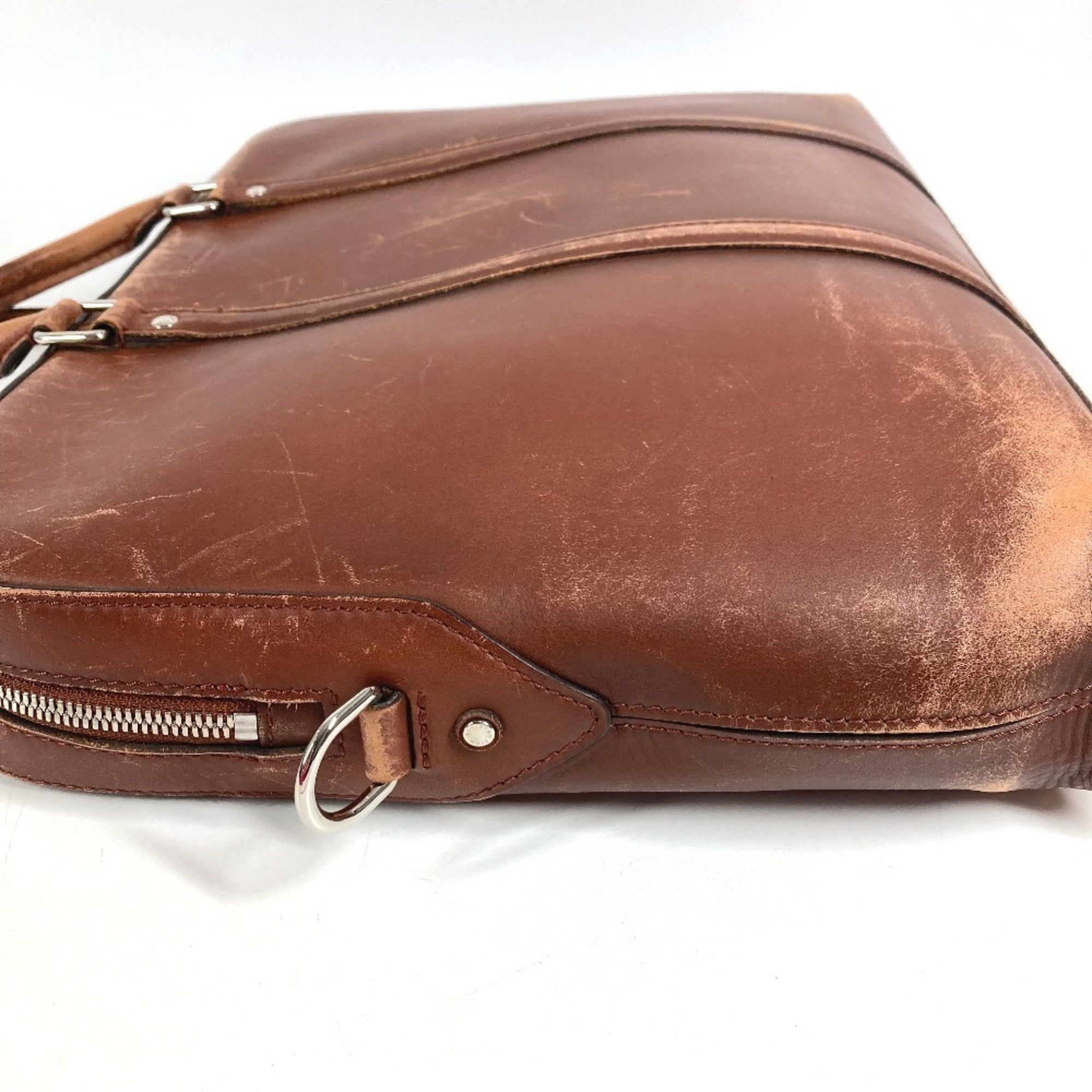 Louis Vuitton Brown Leather Handbag Tote Bag (Pre-Owned)
