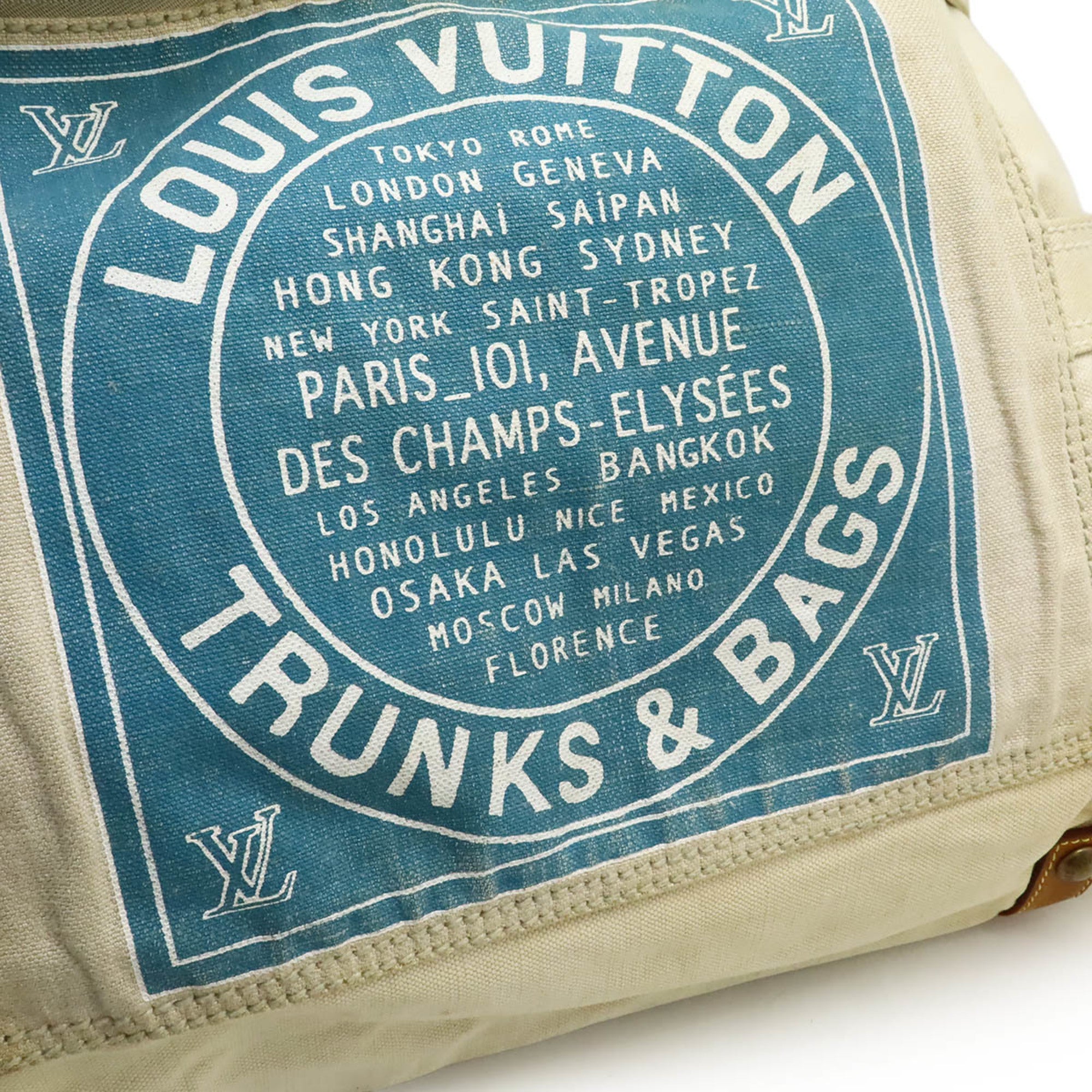 Louis Vuitton Blue Natural Cotton Canvas Tote Bag (Pre-Owned)