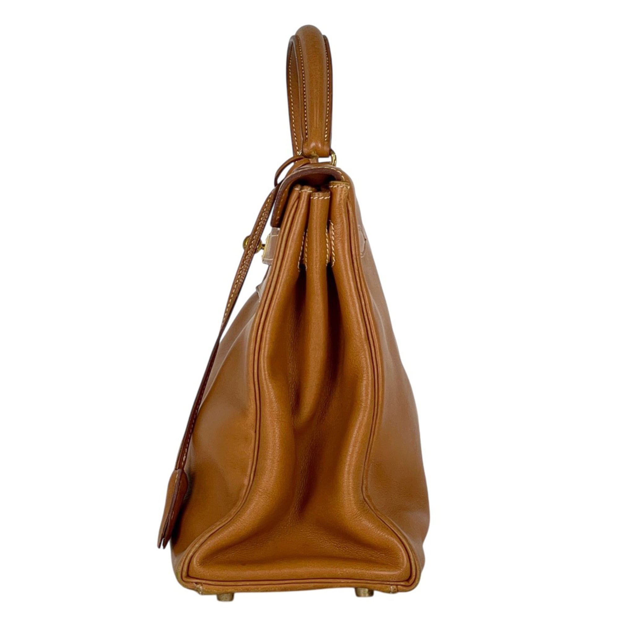 Hermes Kelly Brown Gulliver Leather Handbag (Pre-Owned)