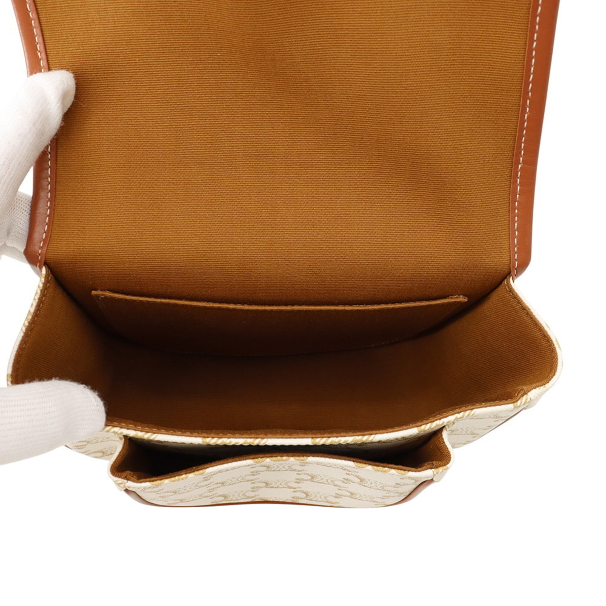 Celine Brown White Pvc Leather Shoulder Bag (Pre-Owned)