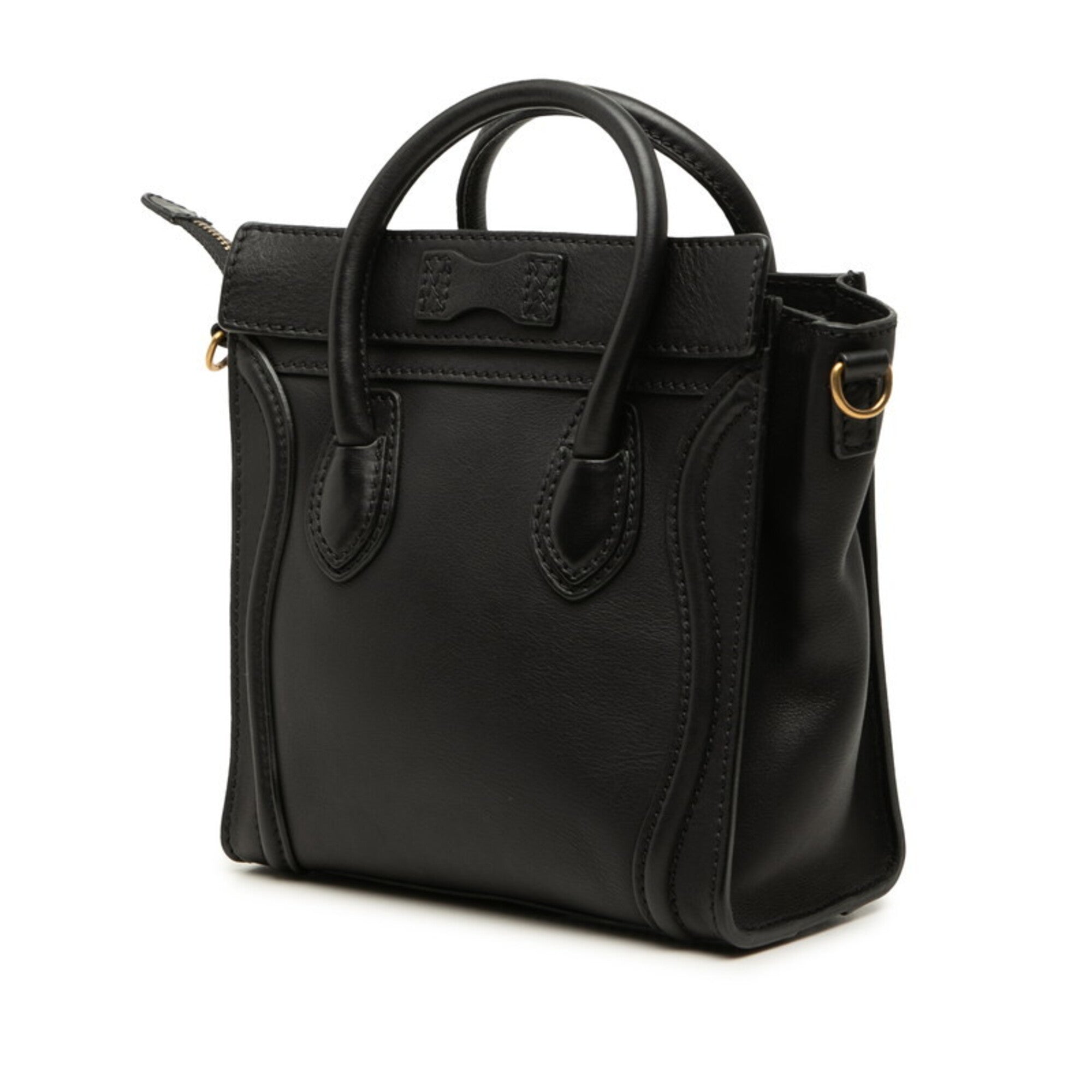 Celine Black Leather Handbag Shoulder Bag (Pre-Owned)