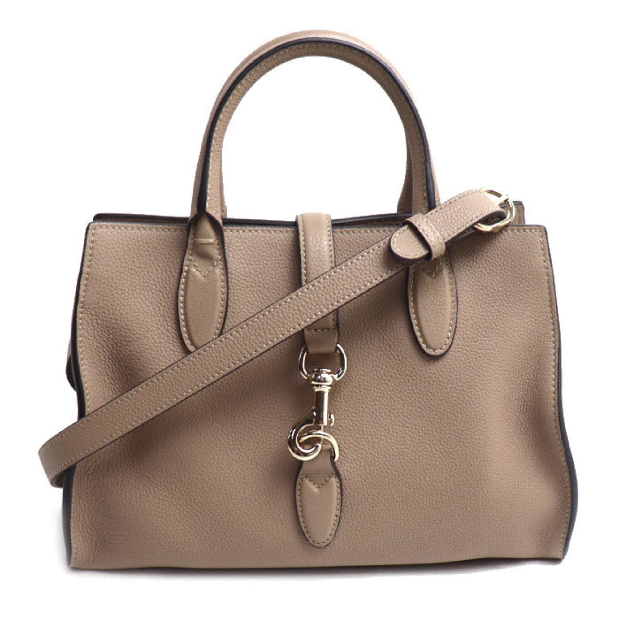 Gucci Grayish Leather Handbag (Pre-Owned)