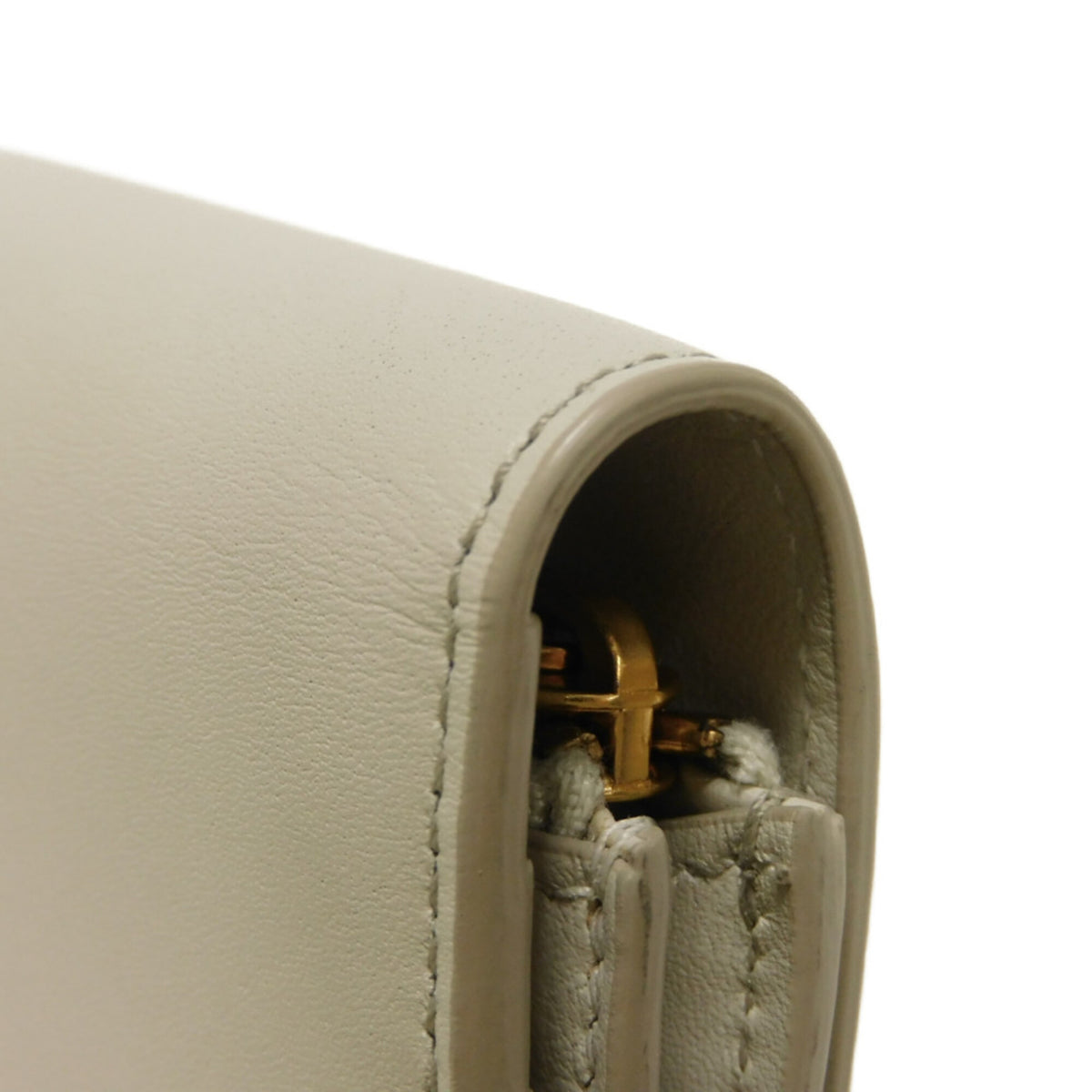 Bottega Veneta Ivory White Leather Wallet (Tri-Fold) (Pre-Owned)