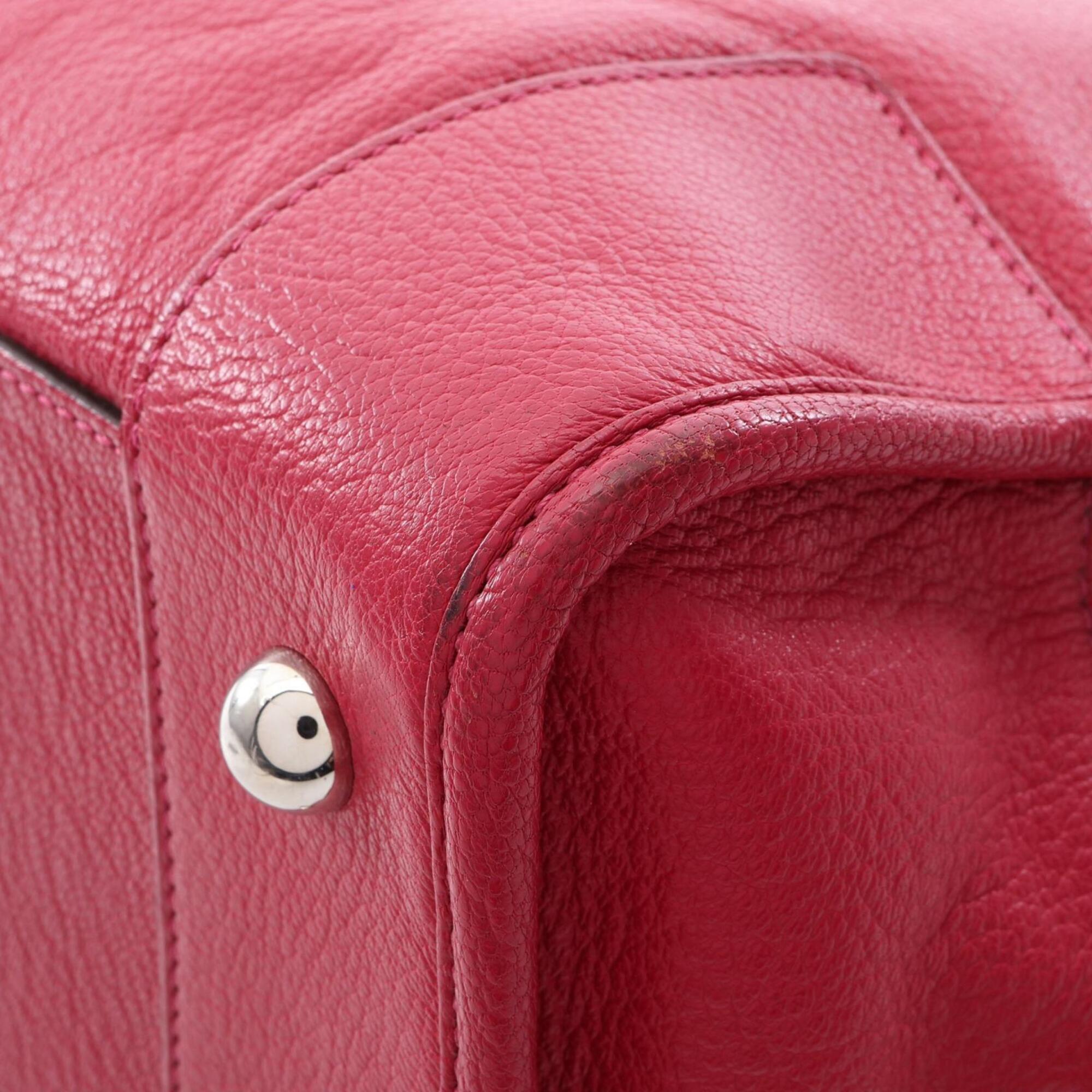 Loewe Red Color Leather Handbag (Pre-Owned)