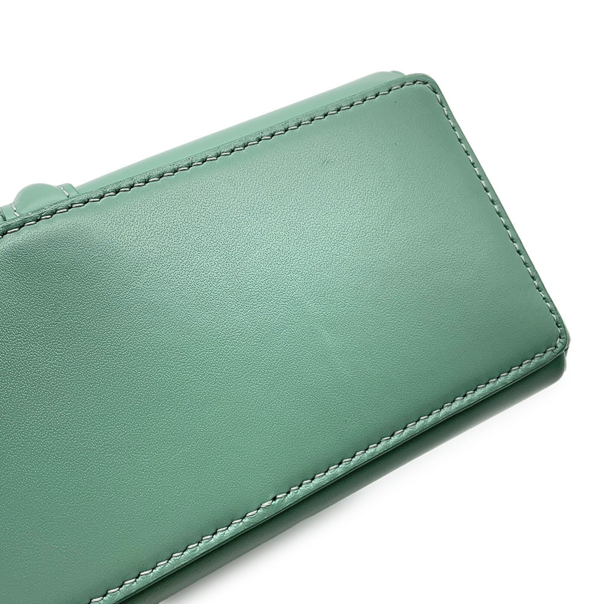 Celine Green Leather Handbag Shoulder Bag (Pre-Owned)