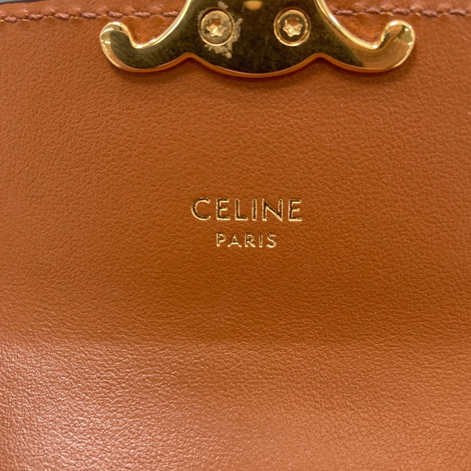 Celine Dark Brown Leather Wallet (Bi-Fold) (Pre-Owned)