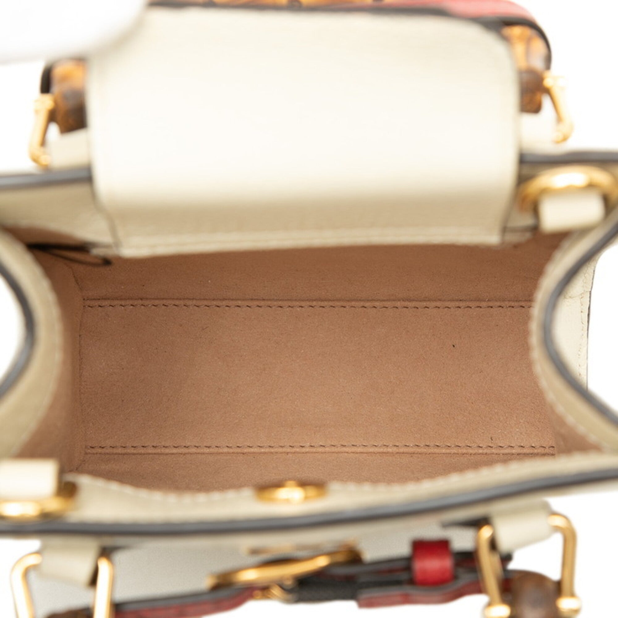 Gucci Ivory White Leather Handbag Shoulder Bag Tote Bag (Pre-Owned)