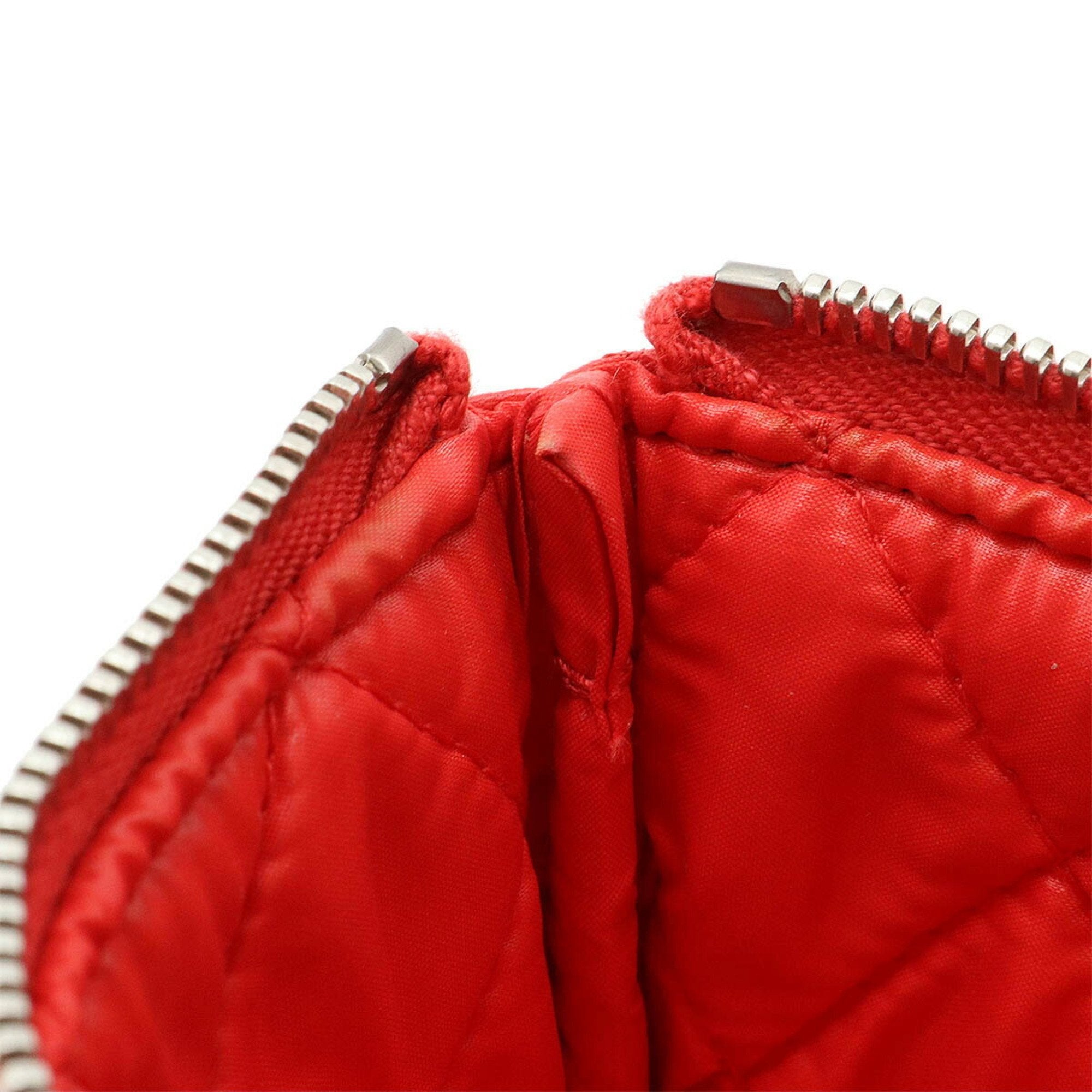 Chanel Red Color Leather Pouch (Pre-Owned)