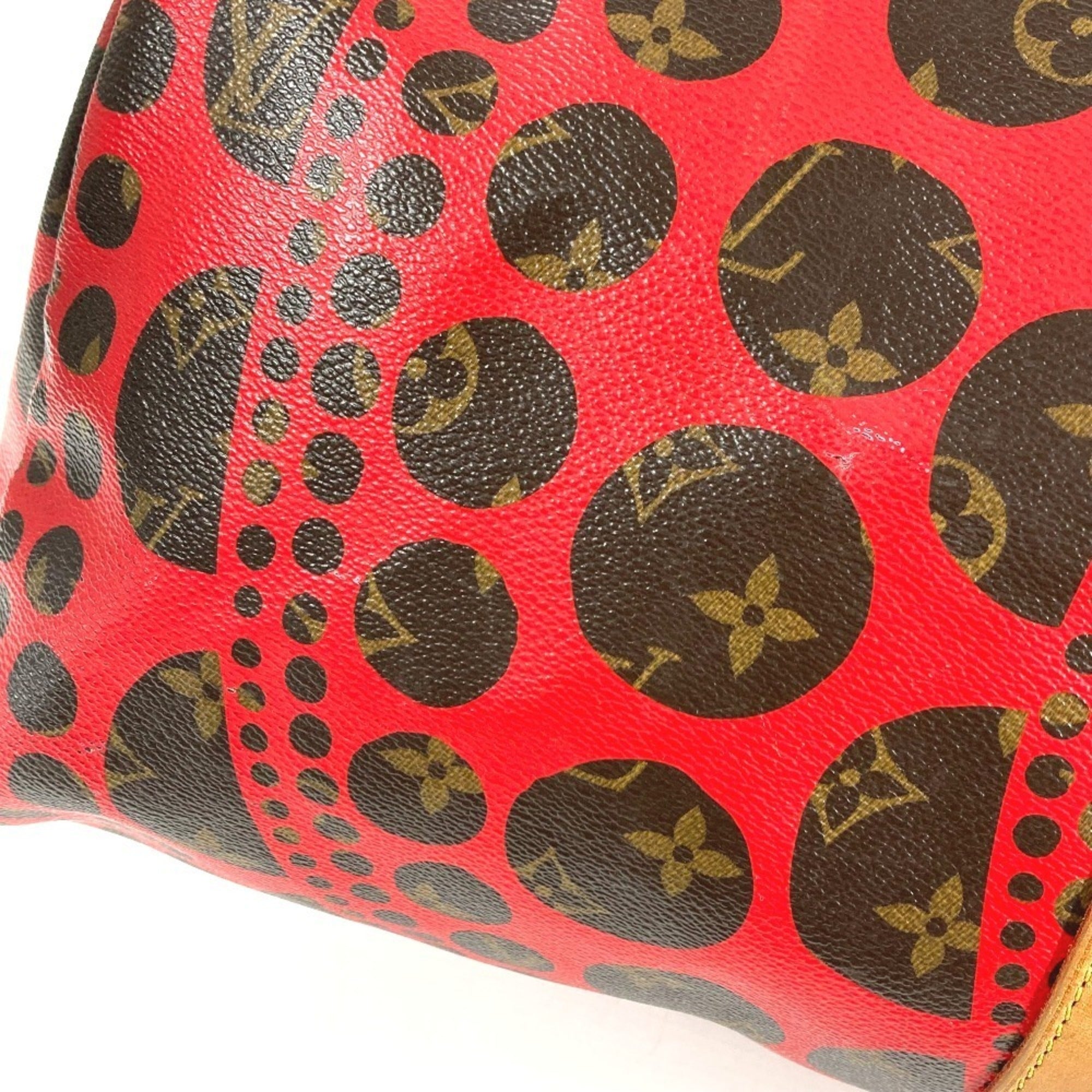 Louis Vuitton Red Color Monogram Canvas Boston Bag Shoulder Bag (Pre-Owned)