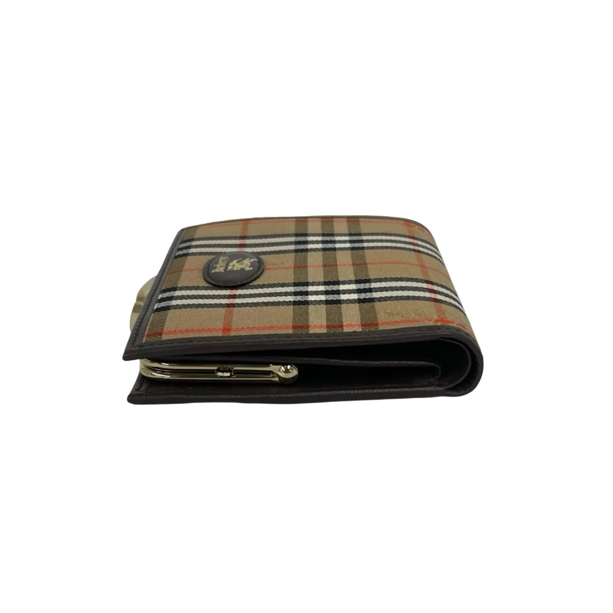 Burberry Beige Brown Canvas Leather Wallet (Bi-Fold) (Pre-Owned)