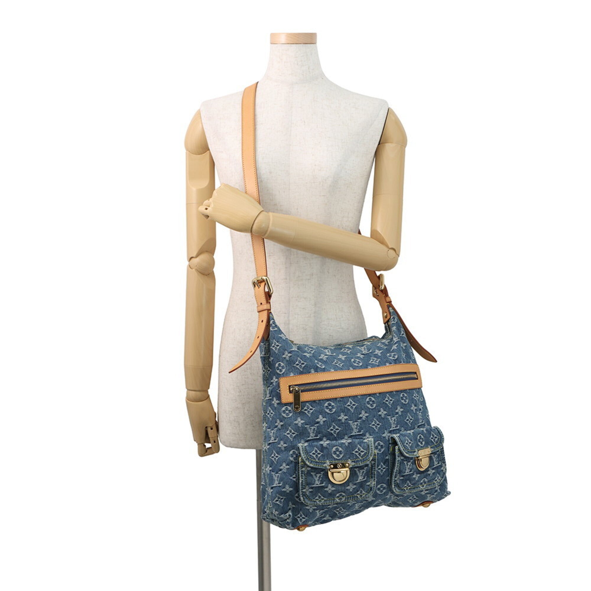 Louis Vuitton Monogram Denim Blue Yellow Monogram Denim Handbag Shoulder Bag (Pre-Owned)
