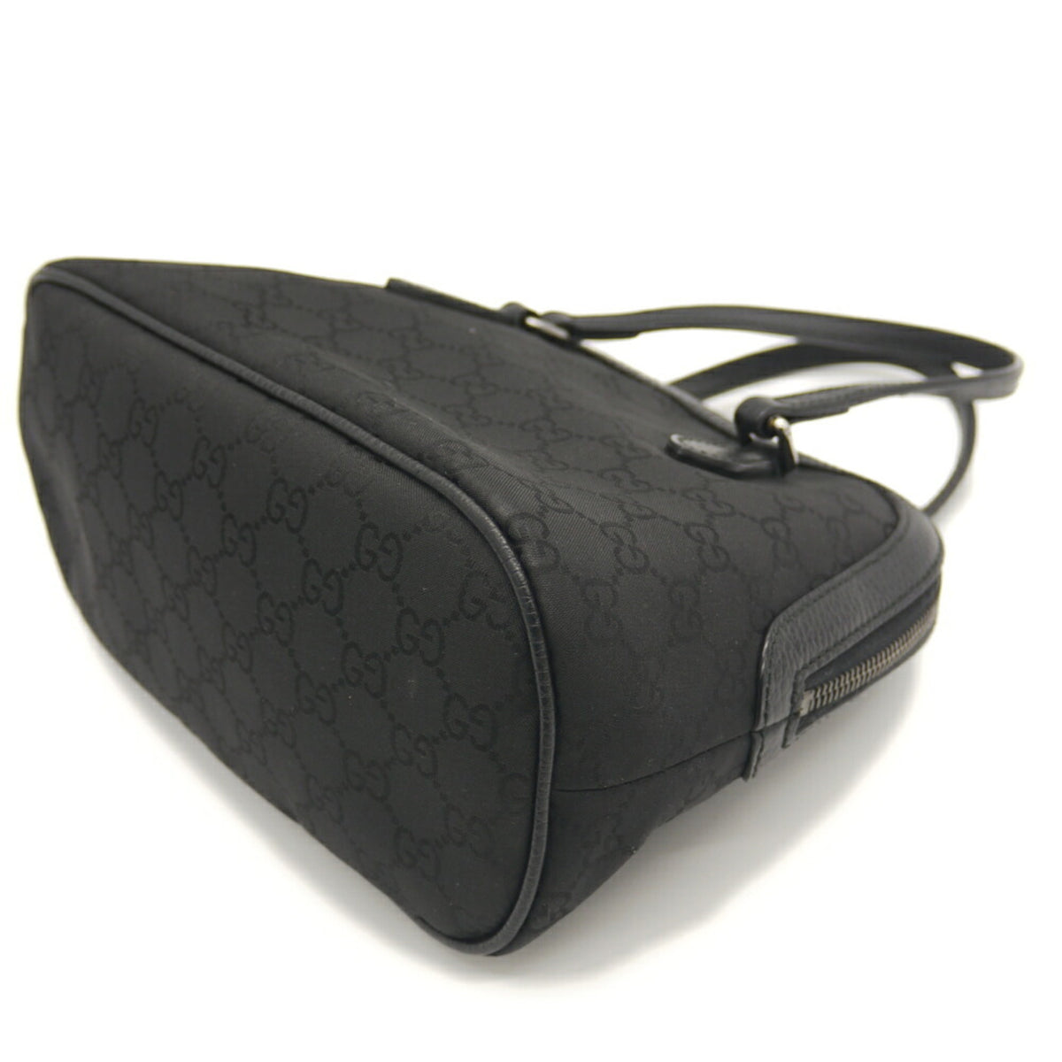 Gucci Black Nylon Leather Handbag Shoulder Bag (Pre-Owned)