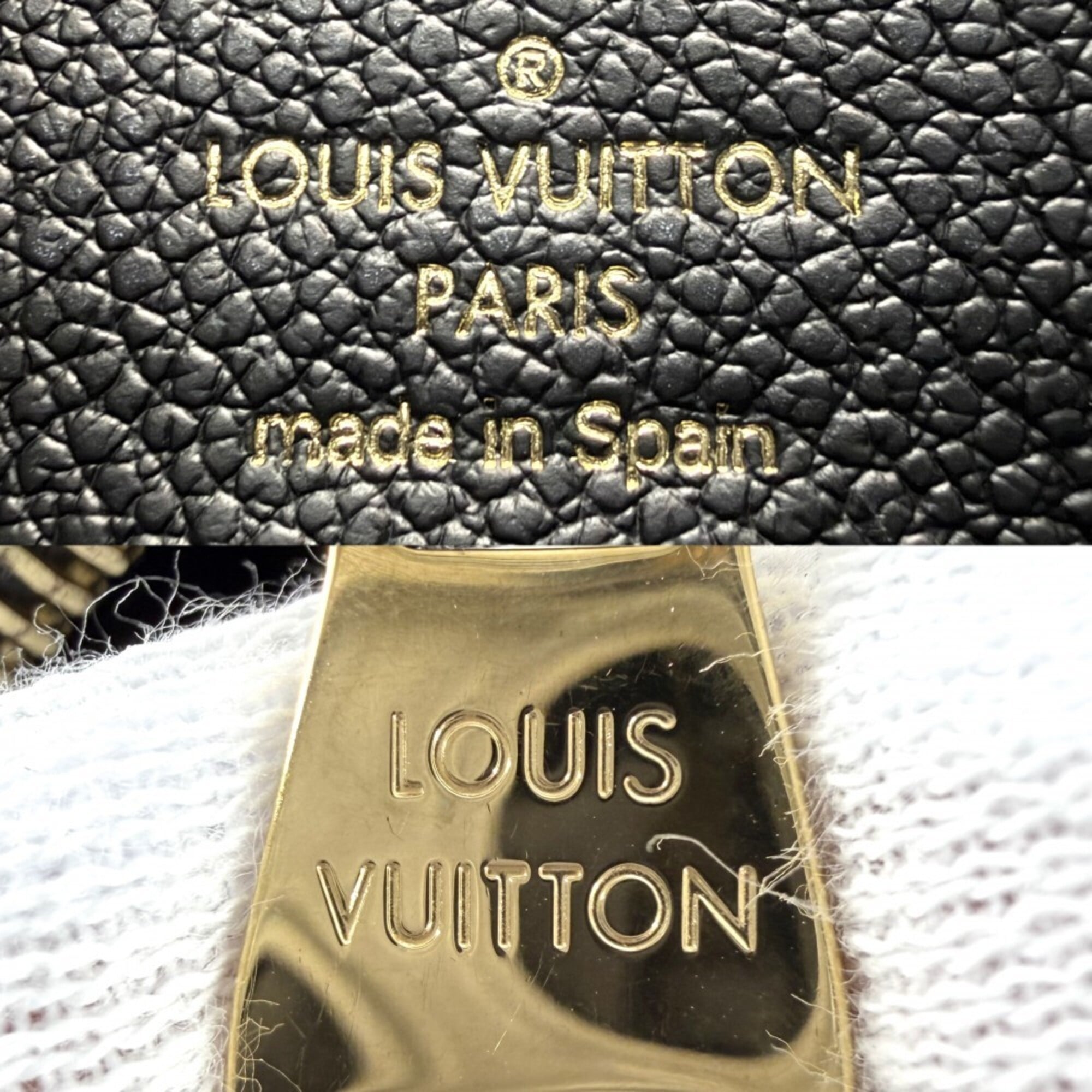 Louis Vuitton Monogram Empreinte Beige Black Monogram Empreinte Pochette Shoulder Bag (Pre-Owned)