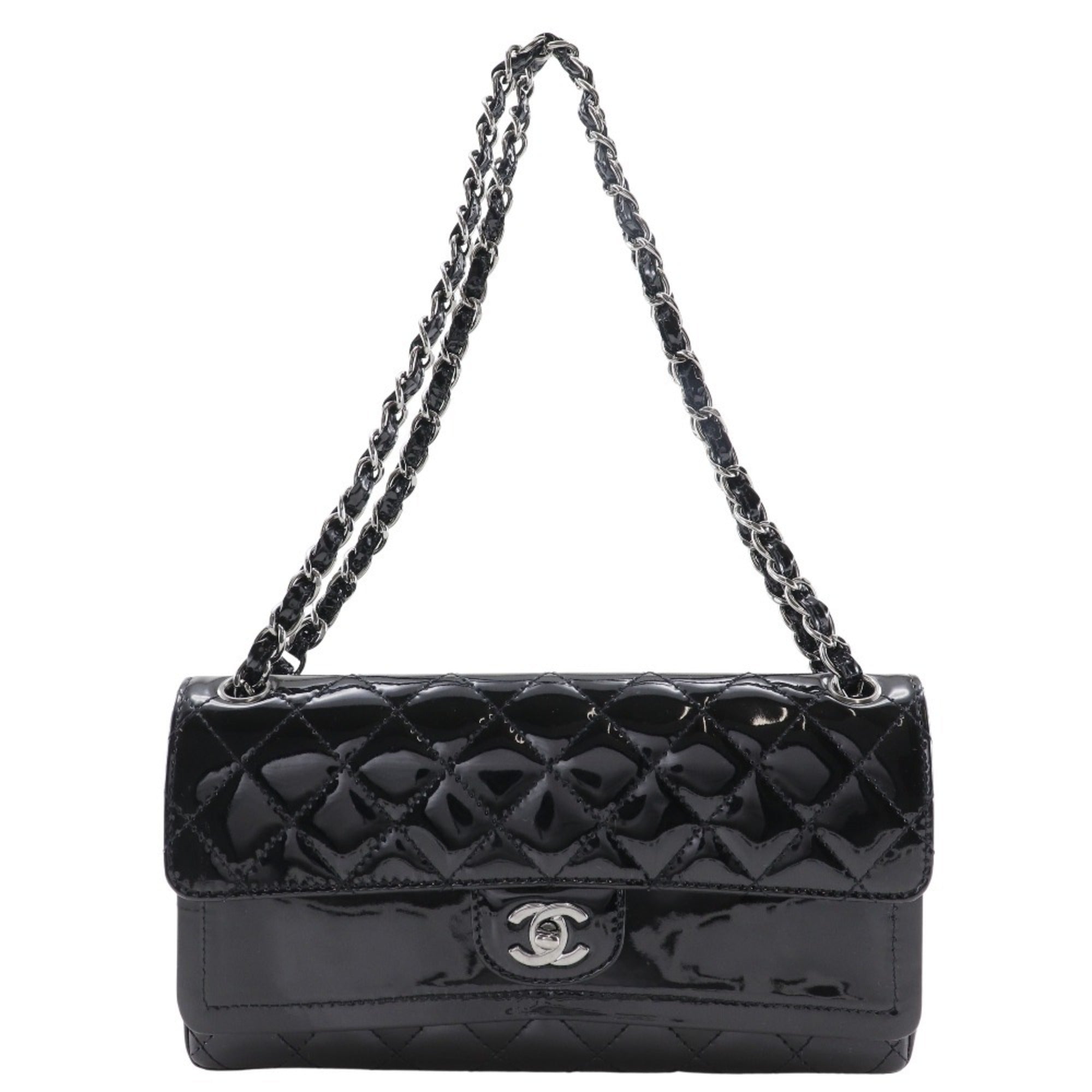 Chanel Black Patent Leather Shoulder Bag (Pre-Owned)