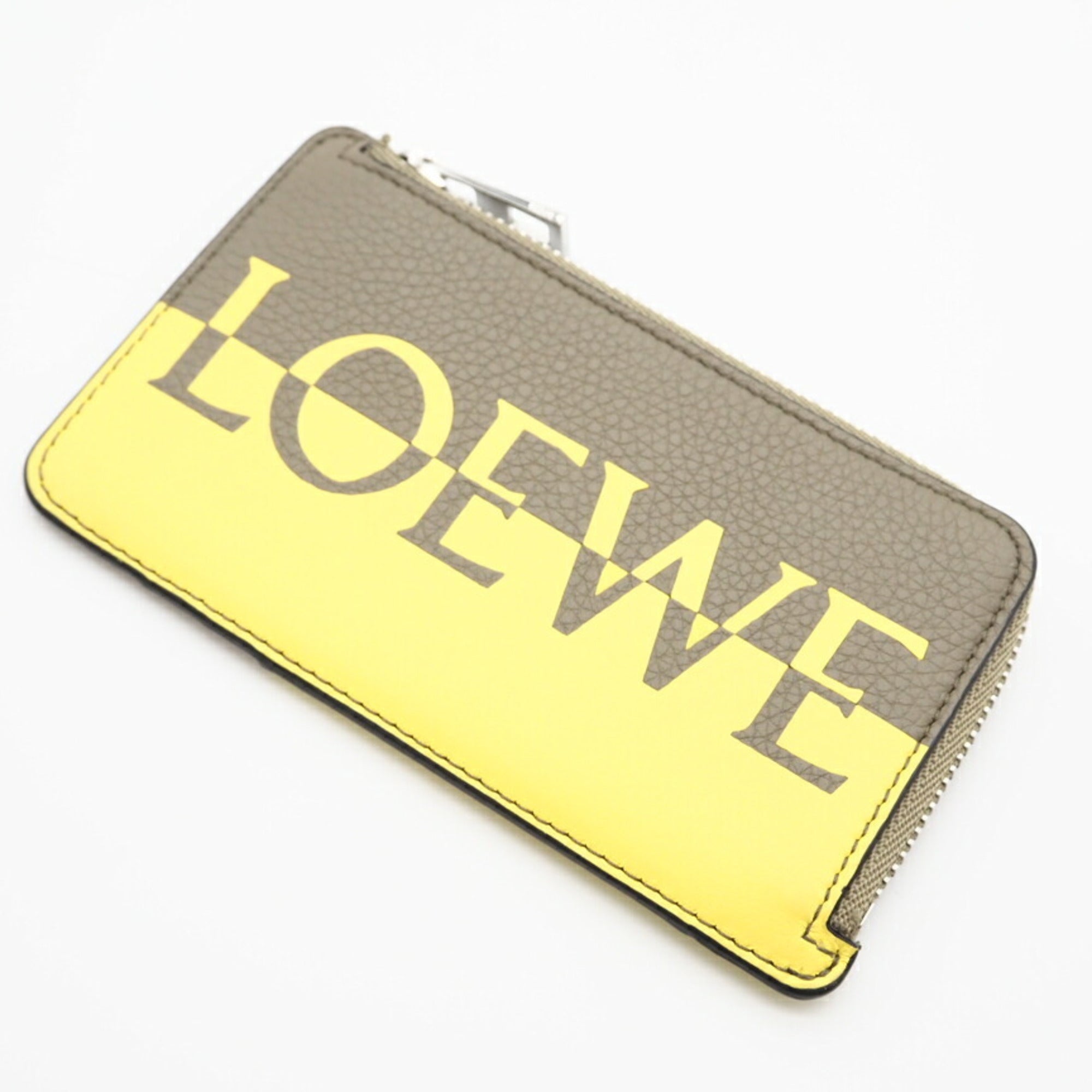 Loewe Khaki Yellow Leather Coin Purse/Coin Case (Pre-Owned)