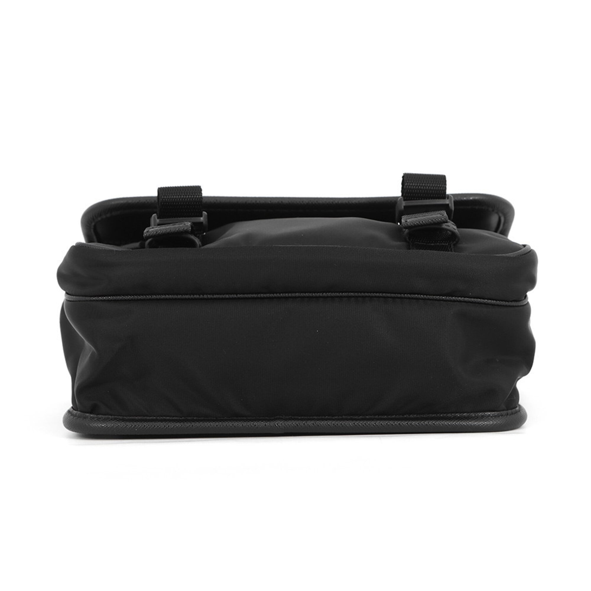Prada Black Nylon Leather Handbag Pouch Shoulder Bag (Pre-Owned)