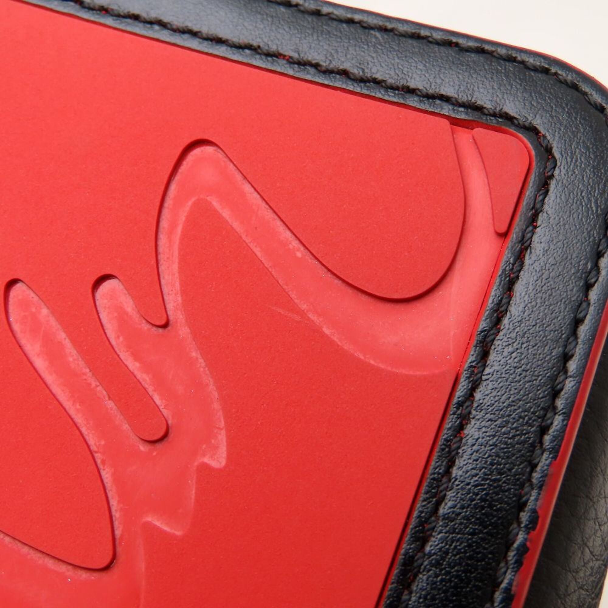 Christian Louboutin Black Red Color Leather Handbag (Pre-Owned)