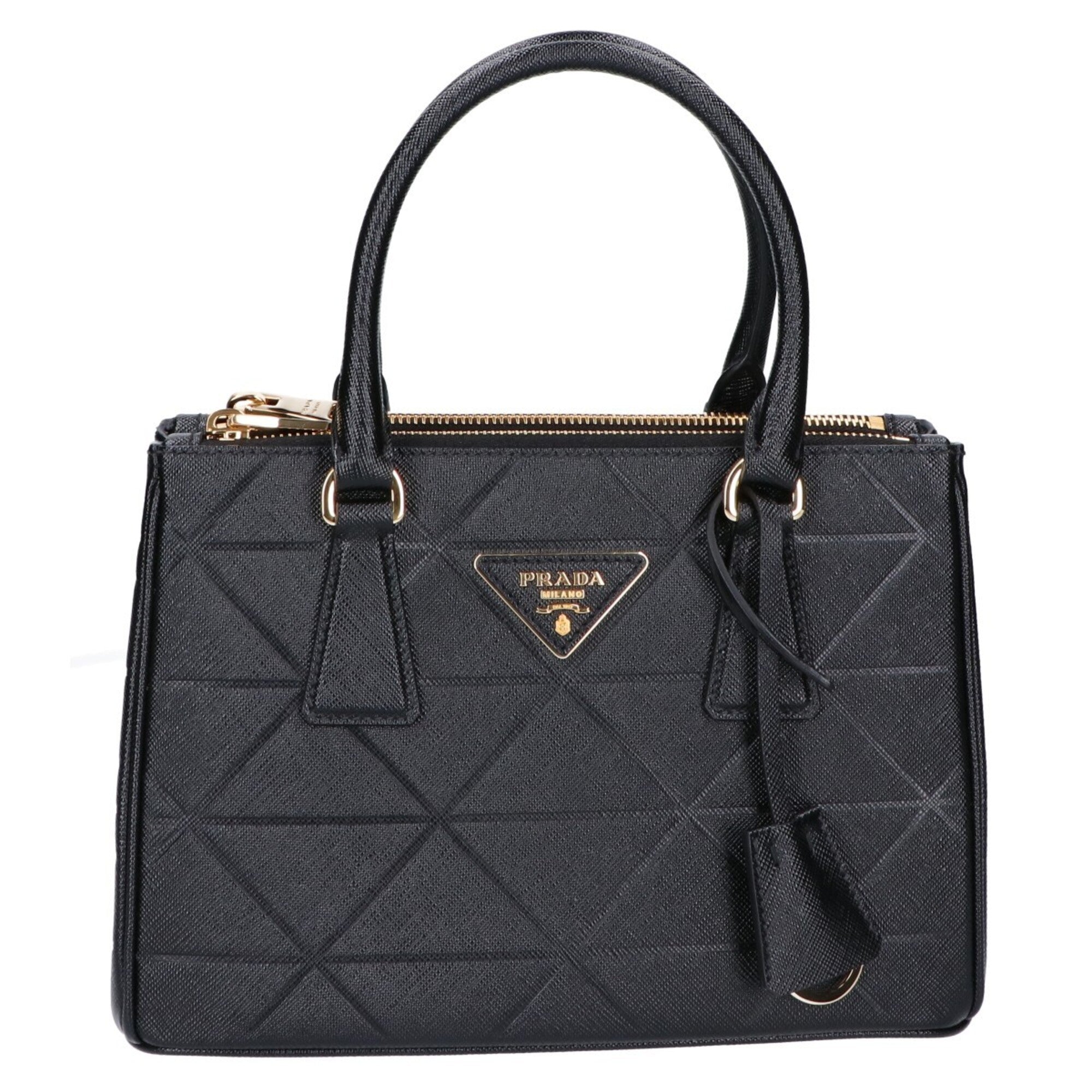 Prada Black Leather Handbag Shoulder Bag (Pre-Owned)