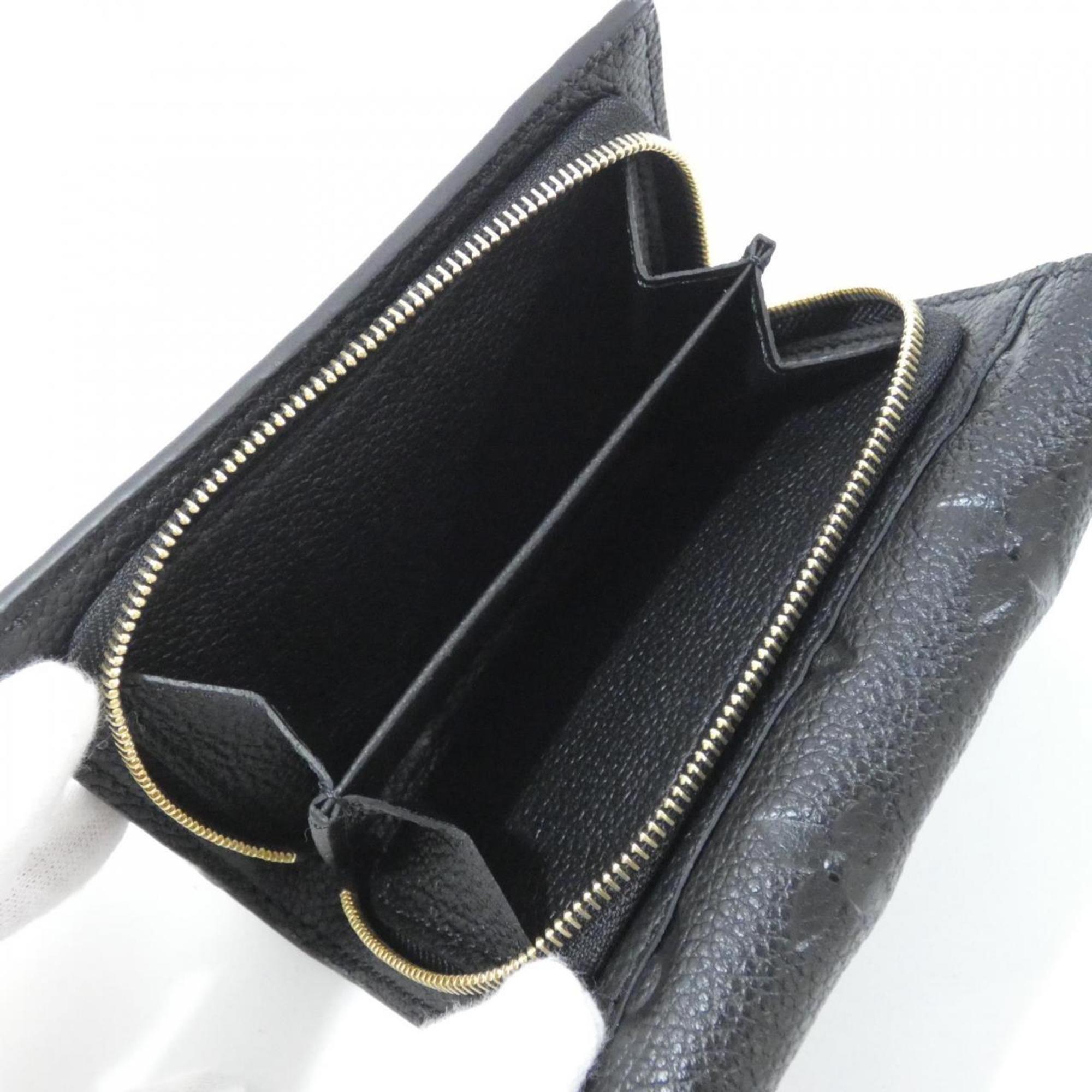 Louis Vuitton Black Leather Wallet (Tri-Fold) (Pre-Owned)