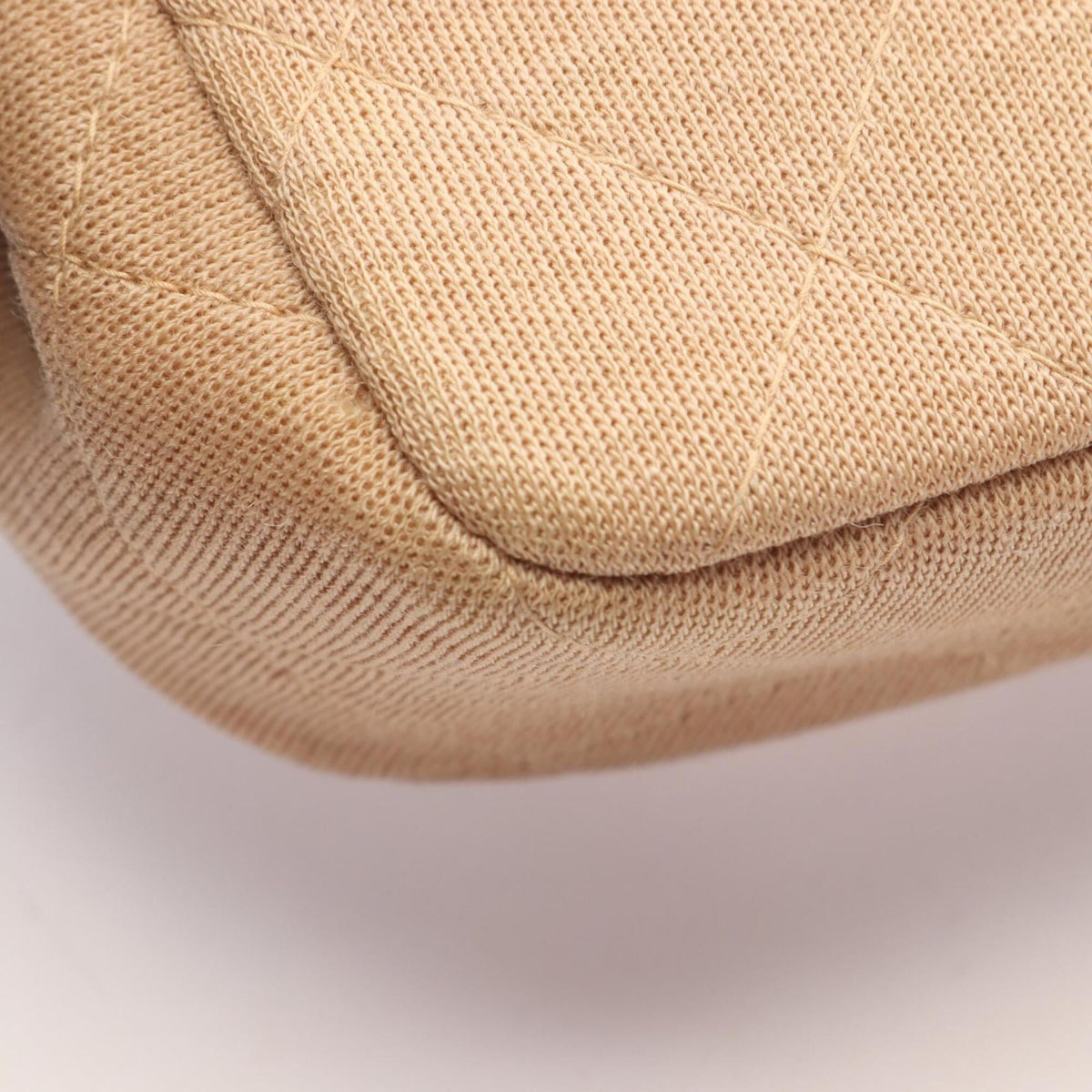 Chanel Beige Cotton Handbag Shoulder Bag (Pre-Owned)