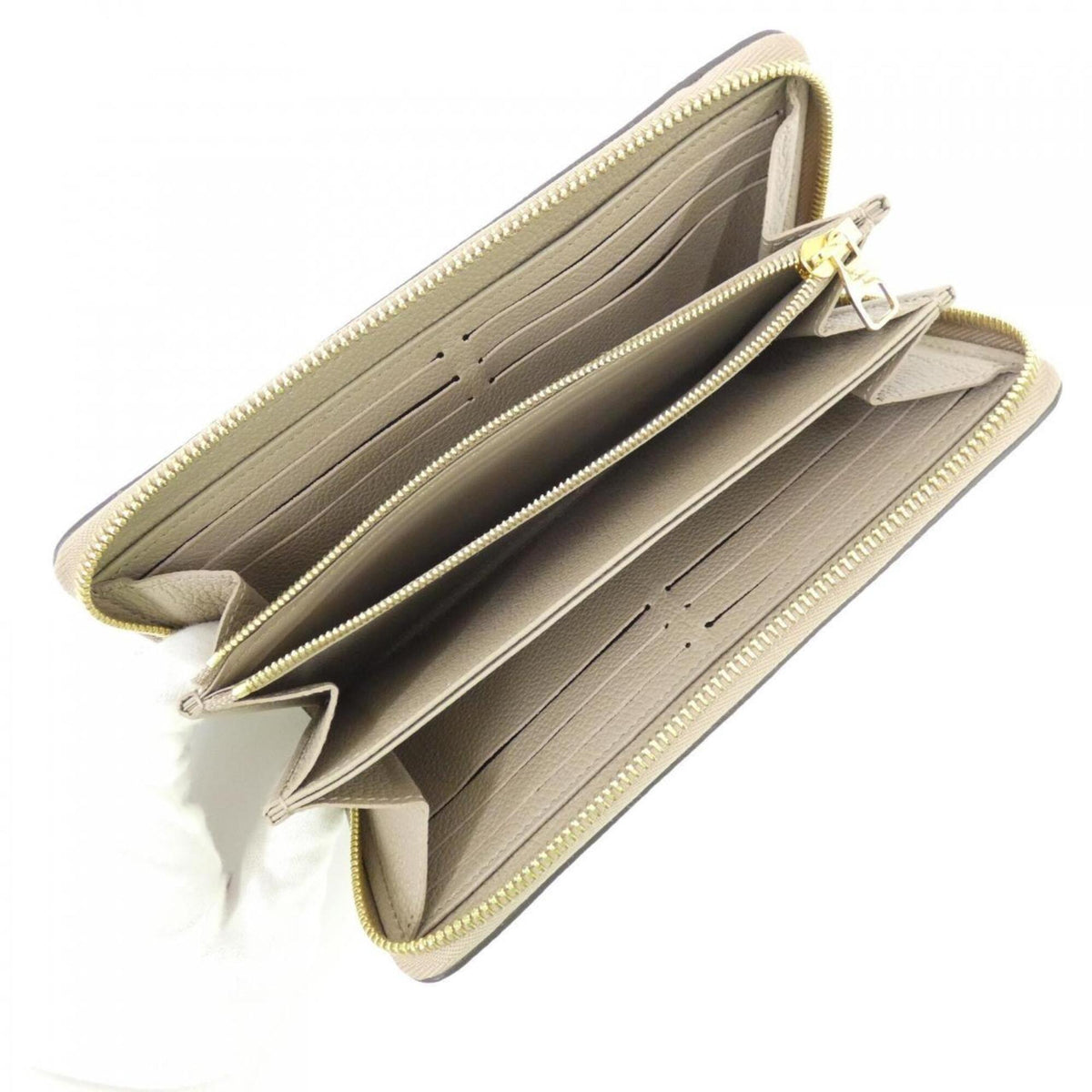 Louis Vuitton Cream Tourterelle Leather Long Wallet (Bi-Fold) (Pre-Owned)