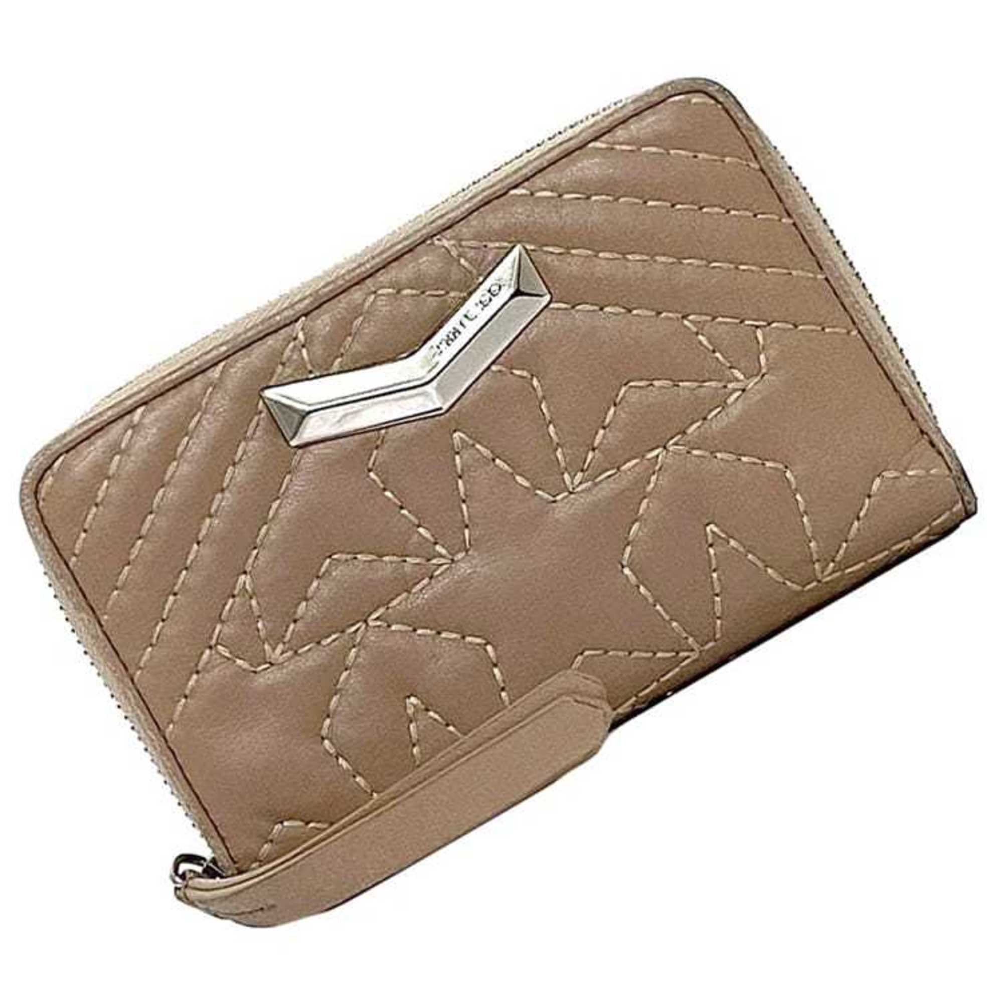 Jimmy Choo Pink Beige Leather Wallet (Bi-Fold) (Pre-Owned)
